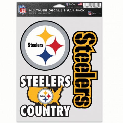 Pittsburgh Steelers Multi Use 3 Pack Fan Decals