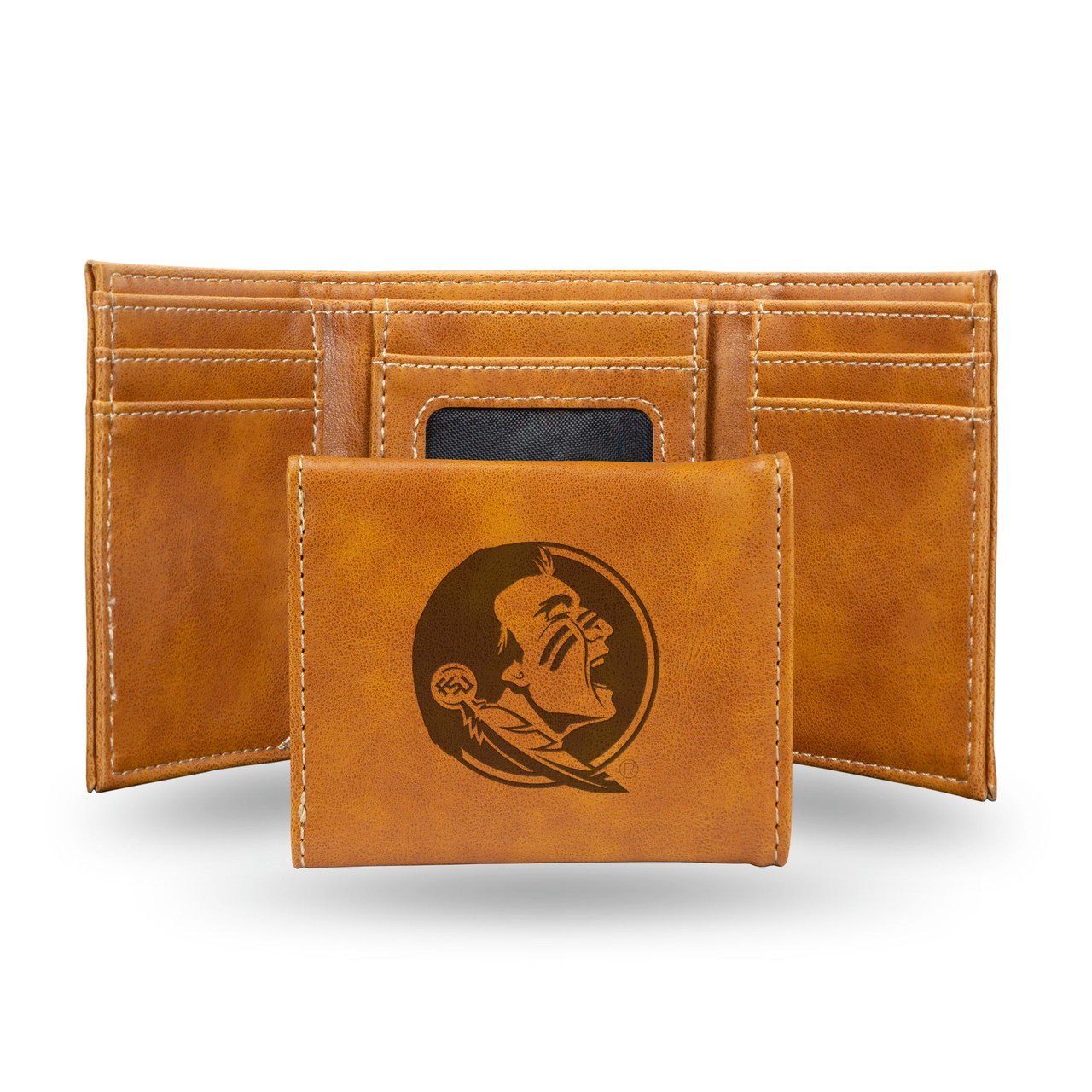 Florida State Seminoles Laser Engraved Trifold Leather Wallet