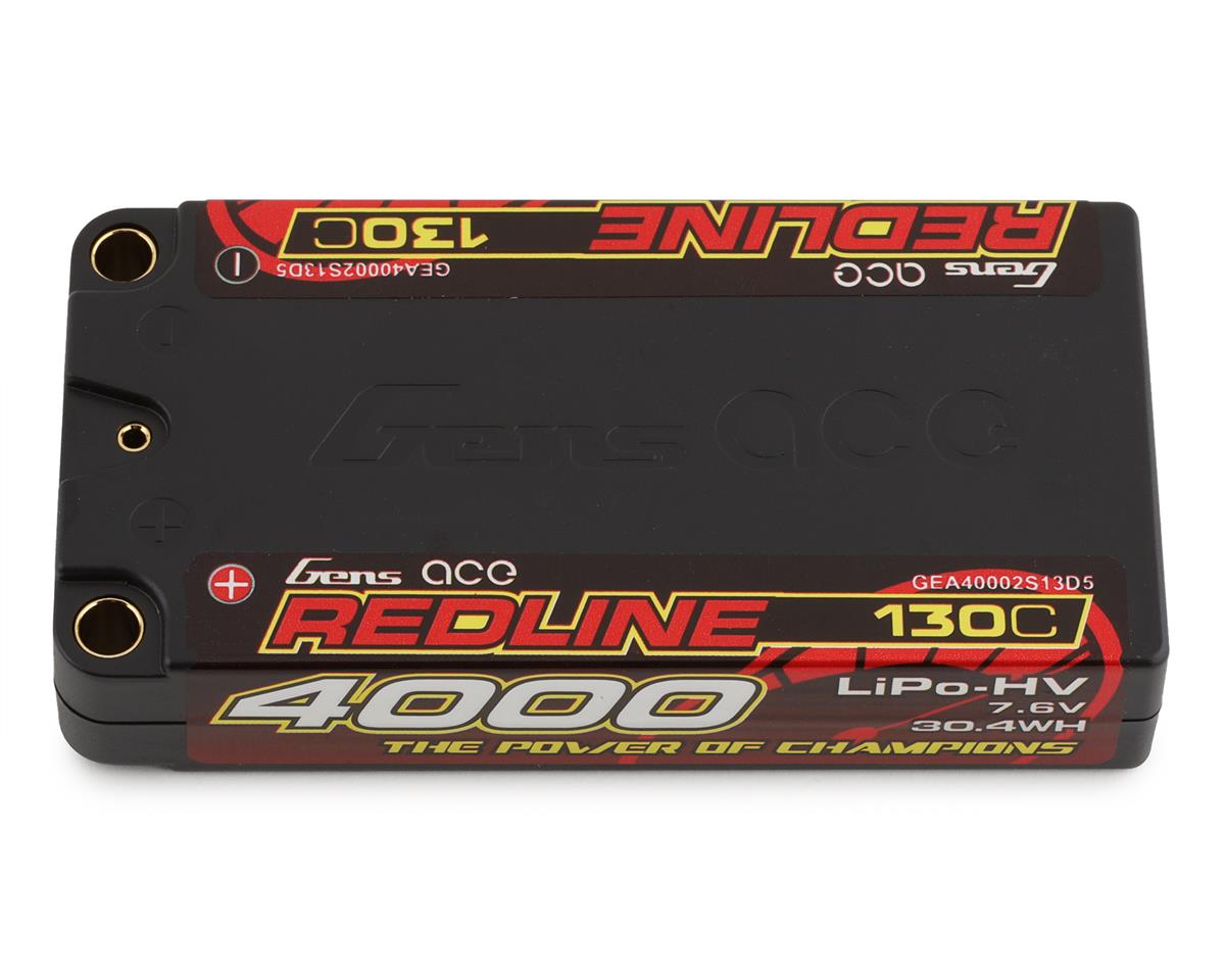 Gens Ace Lipo Redline 4000mAh 7.6v 130c 2S1P 5.0mm
