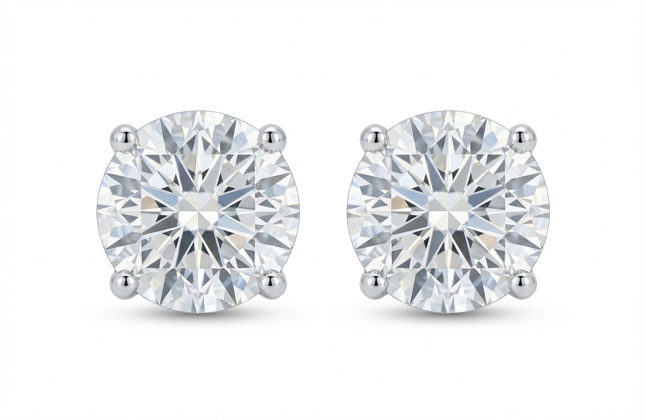 3.04ct Diamond Stud Earrings (1.52ct Each)