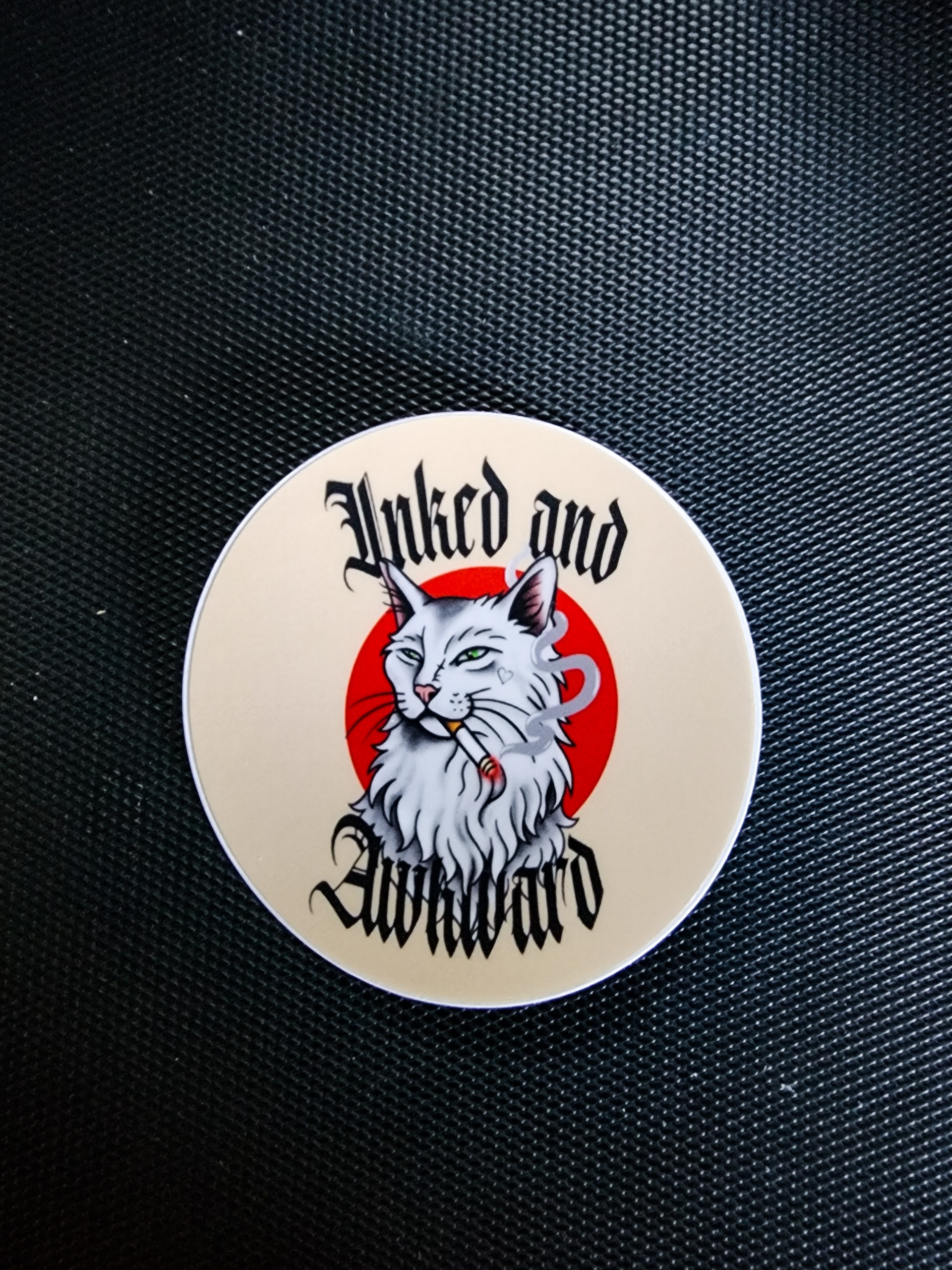 Smoking Cat - sticker by Inked & Awkward