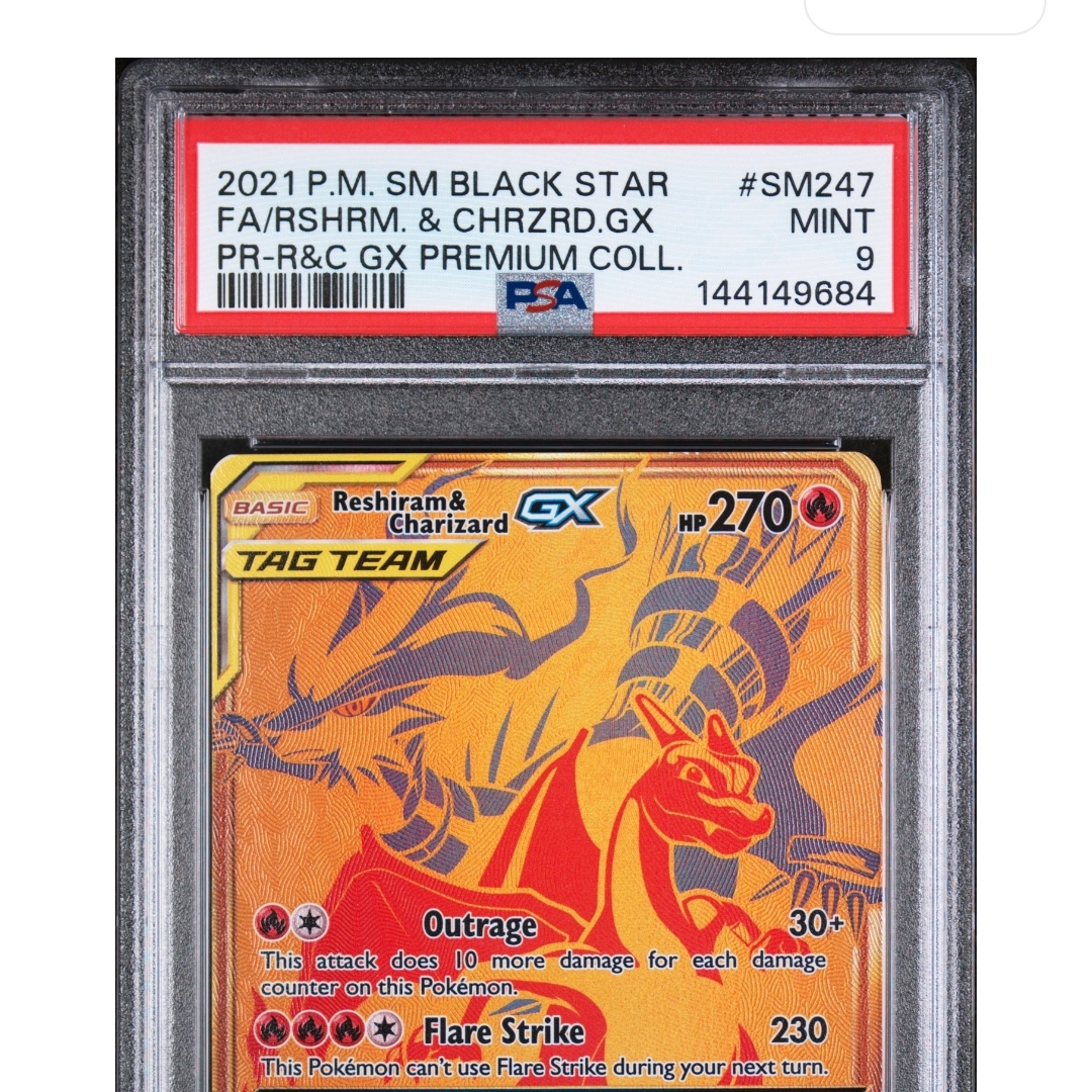 Psa 9 Reshiram Charizard Gx SM Premium Collection Promo Graded Card