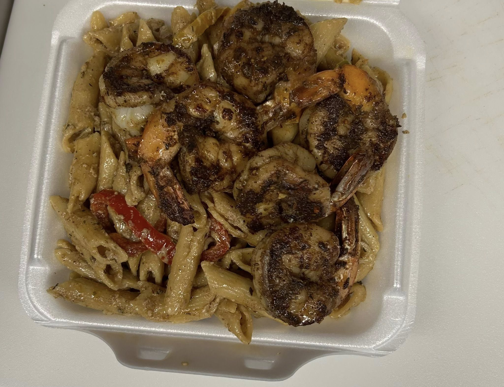 Jerk  Shrimp Rasta Pasta Bowl