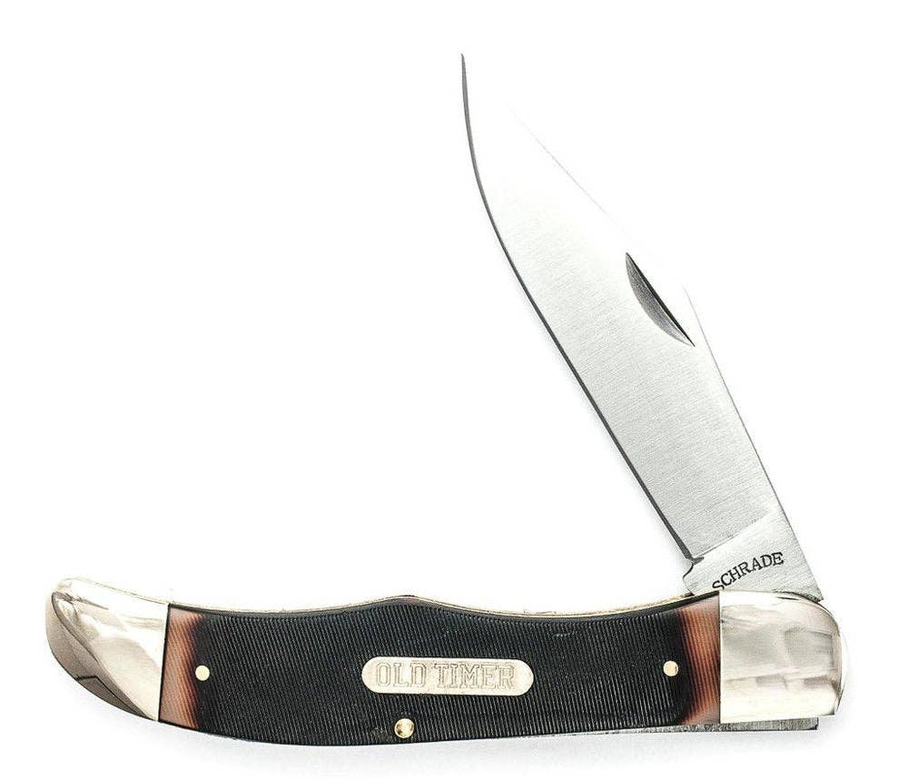 Old Timer Mustang Brown w/Sheath. 7Cr17 Steel #125OT