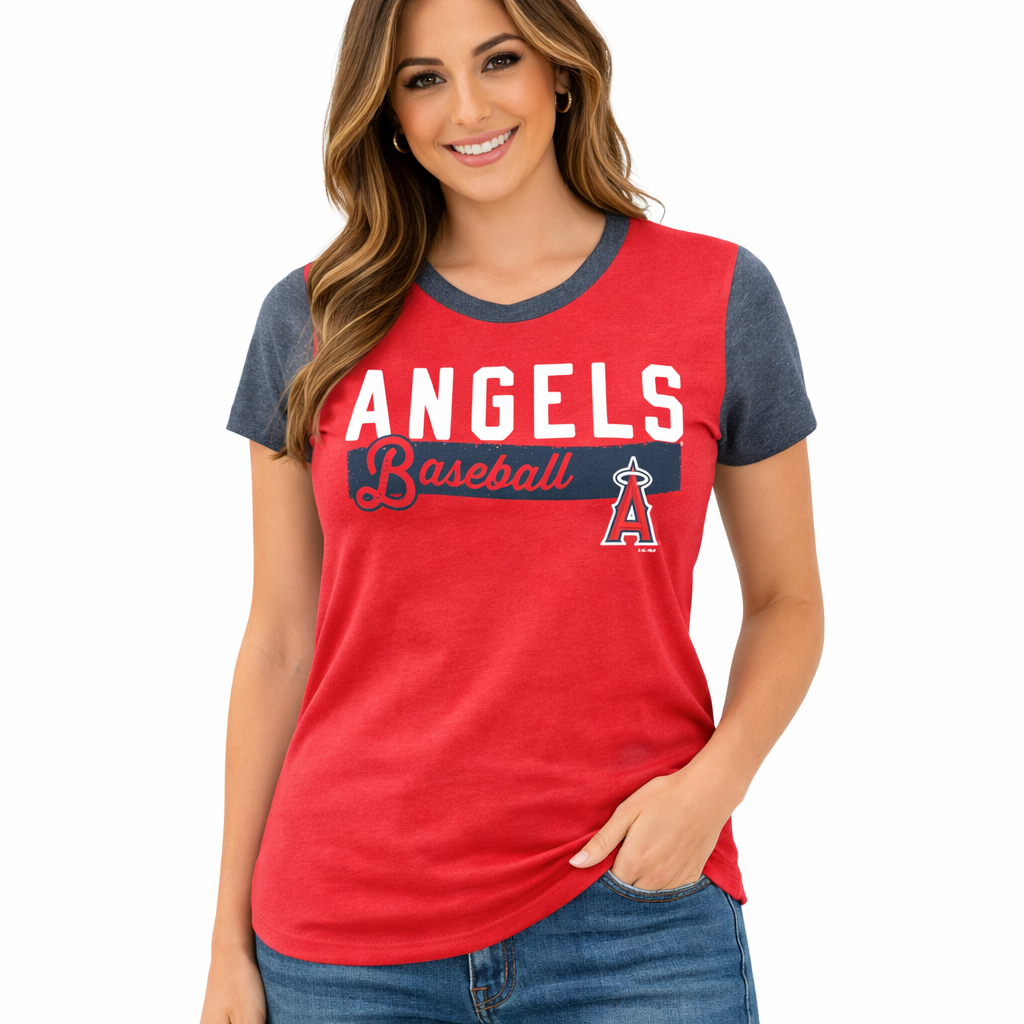 Los Angeles Angels Ladies Red/Navy g-III Baby Doll Shirt