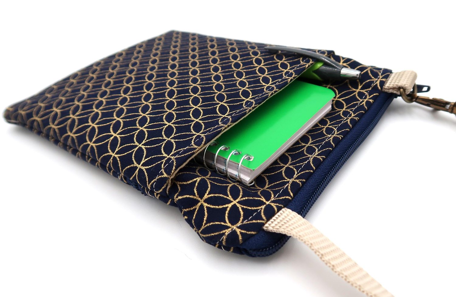 Small Crossbody Bag – Shippo Navy & Gold, photo 5 of 6