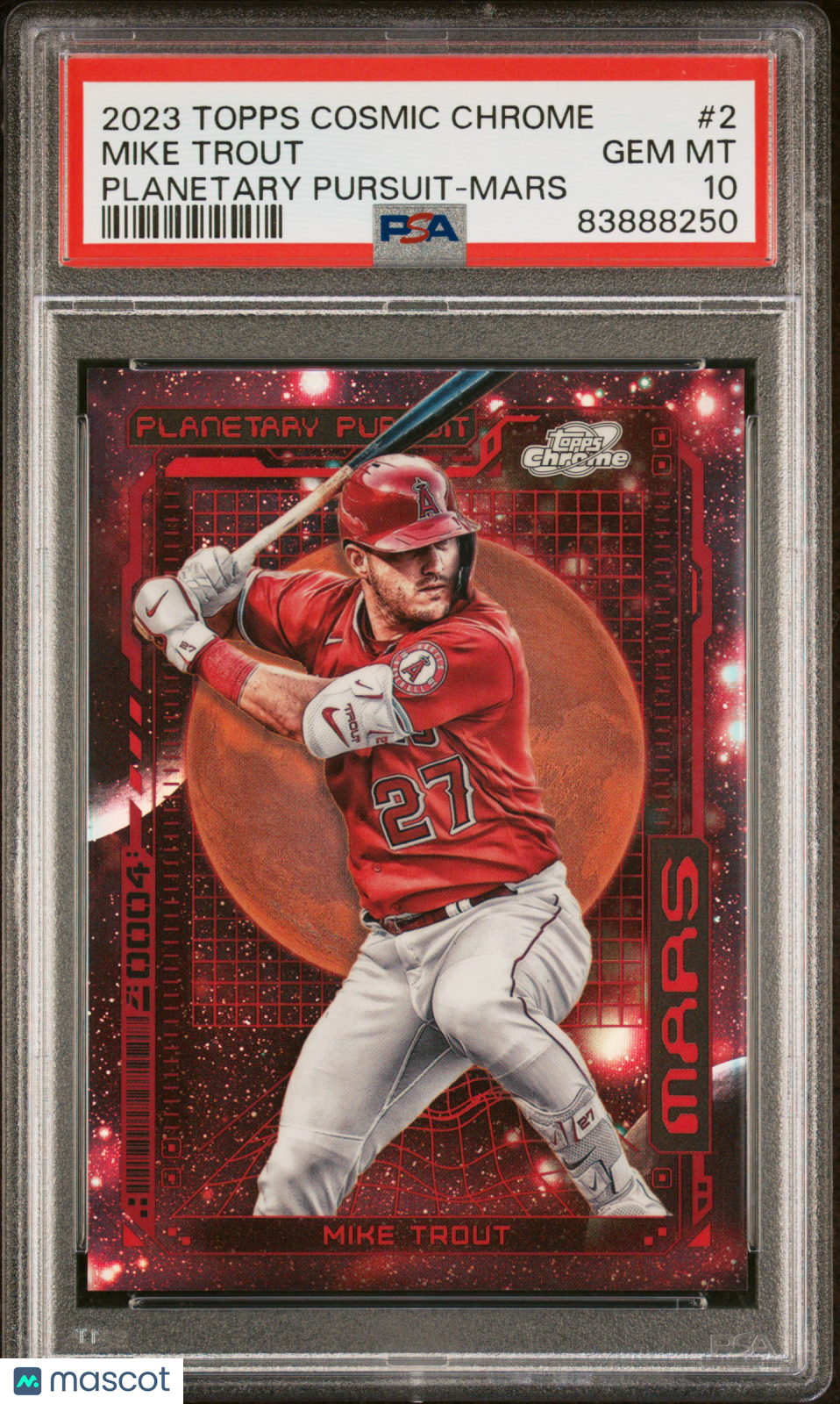 2023 Topps Cosmic Chrome Planetary Pursuit Mike Trout #2 Mars PSA 10