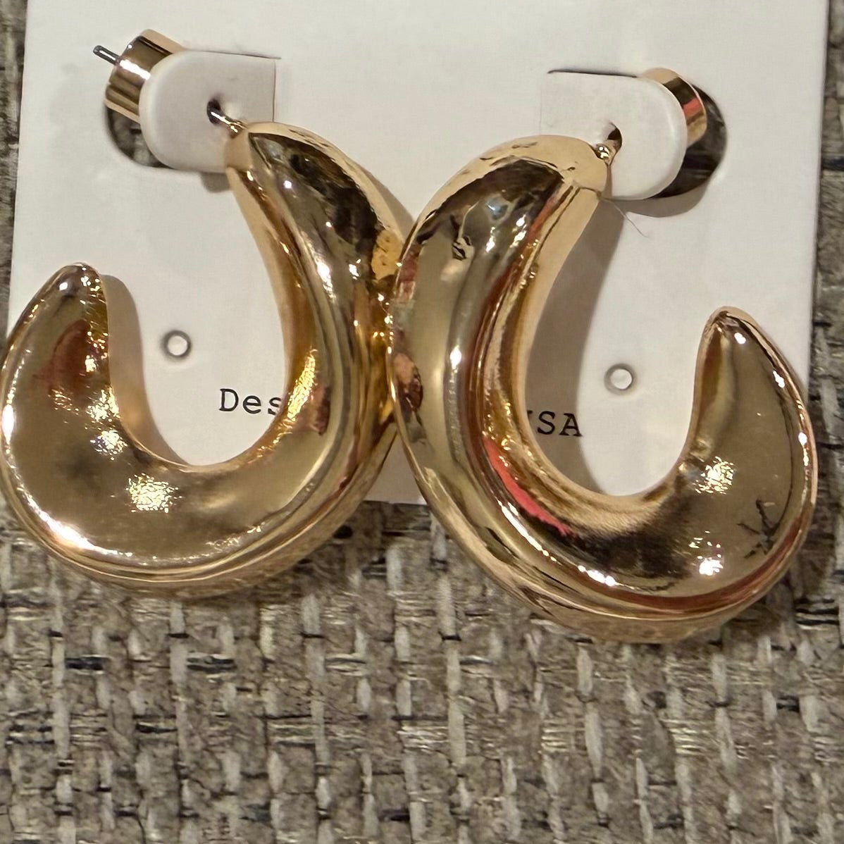 Gold Water Resistant Hoop Earrings