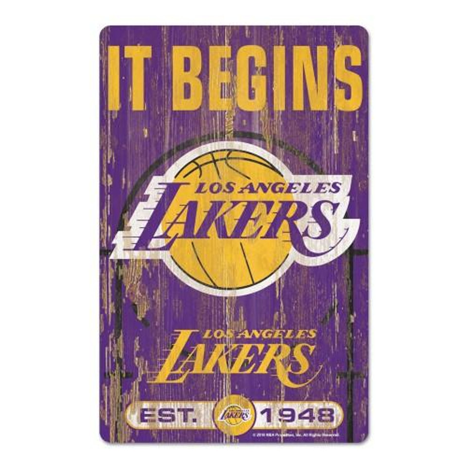 Los Angeles Lakers Wood Slogan Sign 11x17"