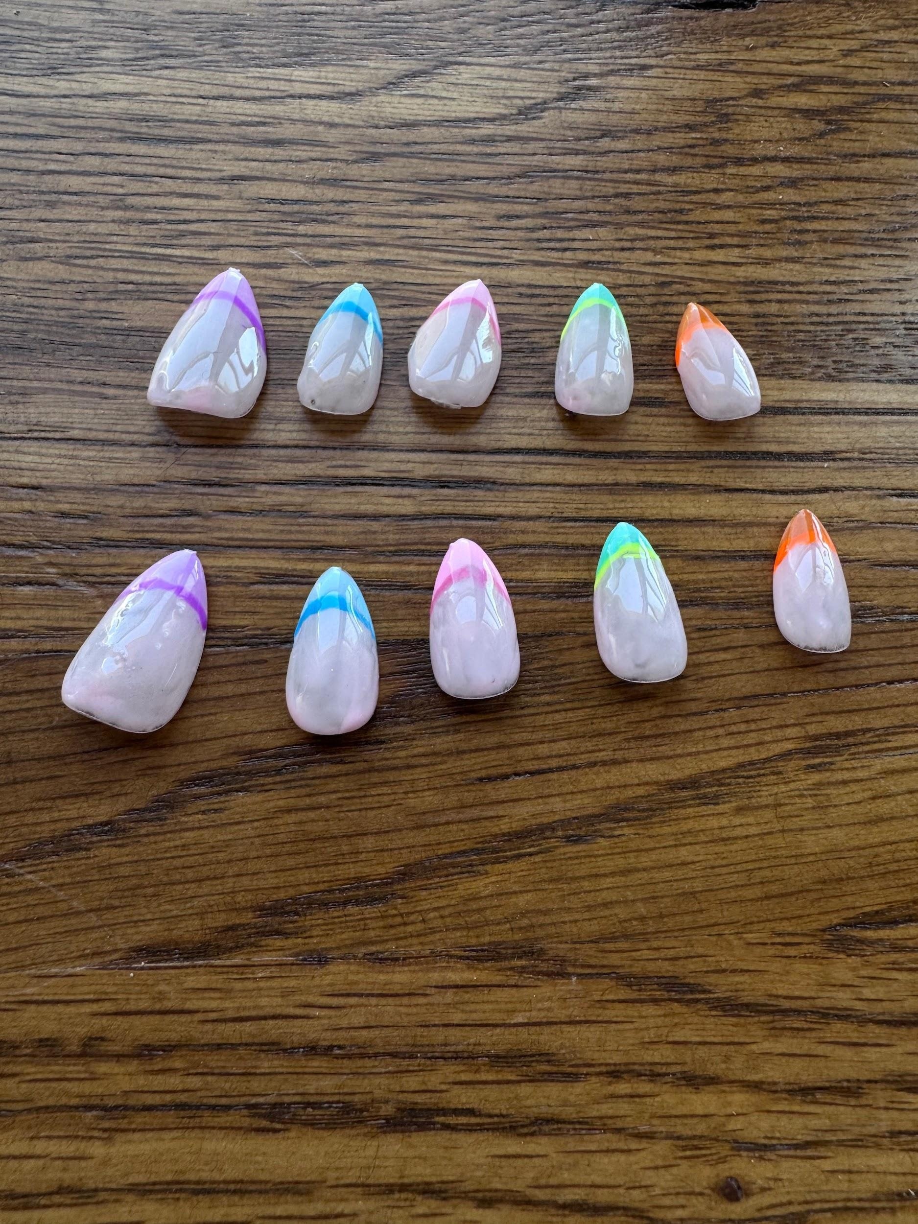 French Tip Fun hand-painted nail set