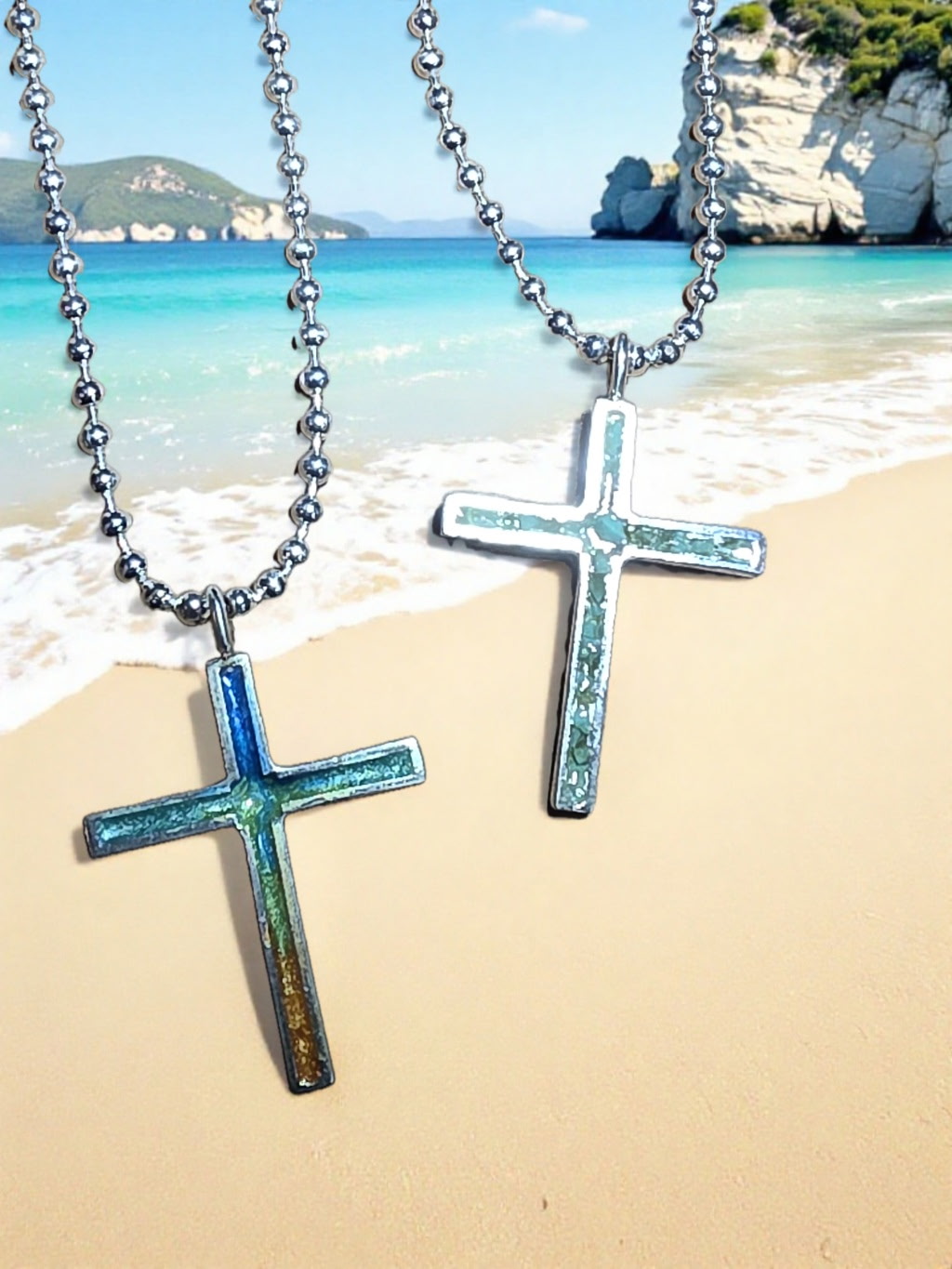 Cremation Sterling Channel Cross by Moss Creek Art