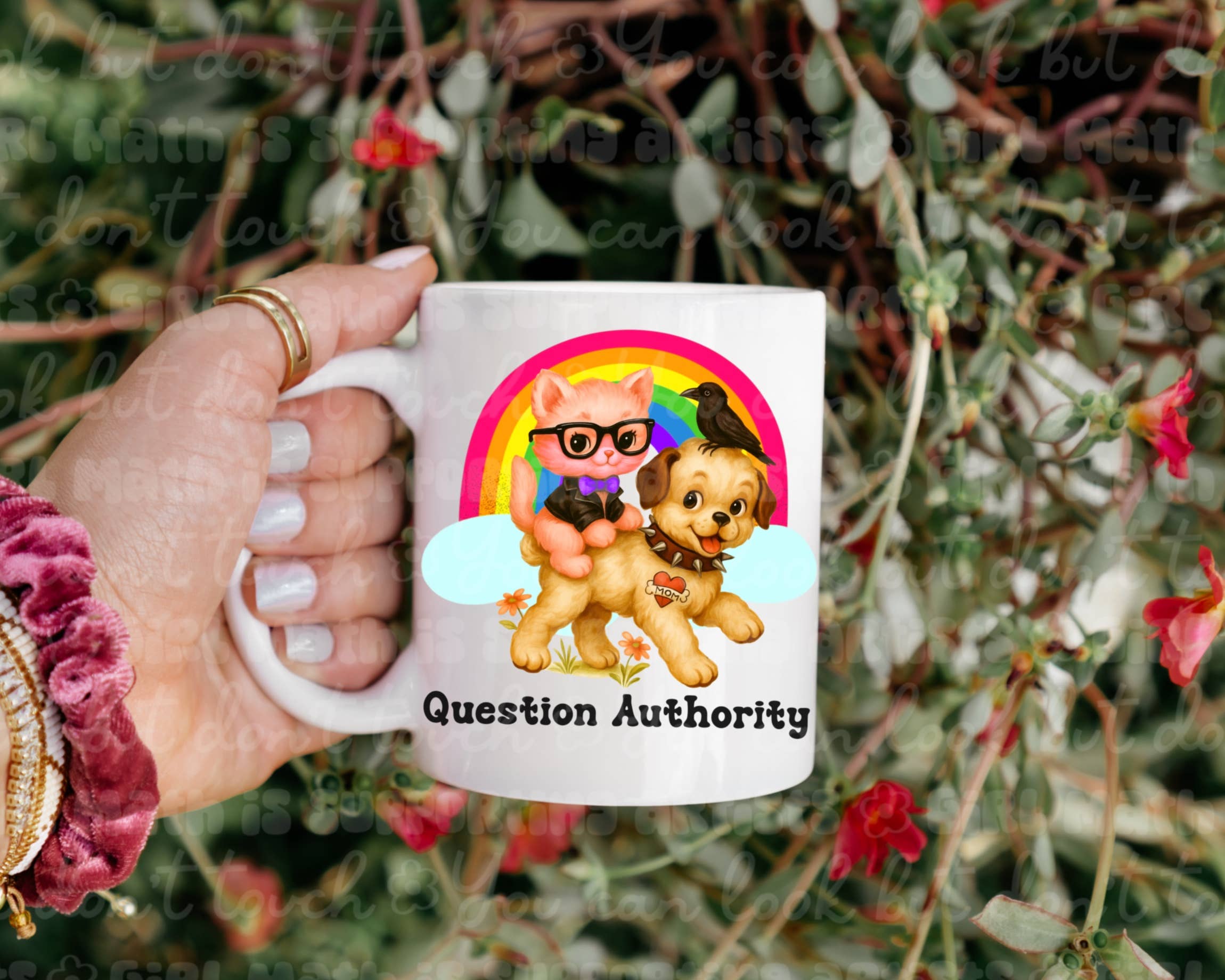 Ace the Pitmatian Co - Question Authority Coffee Mug: 15 oz