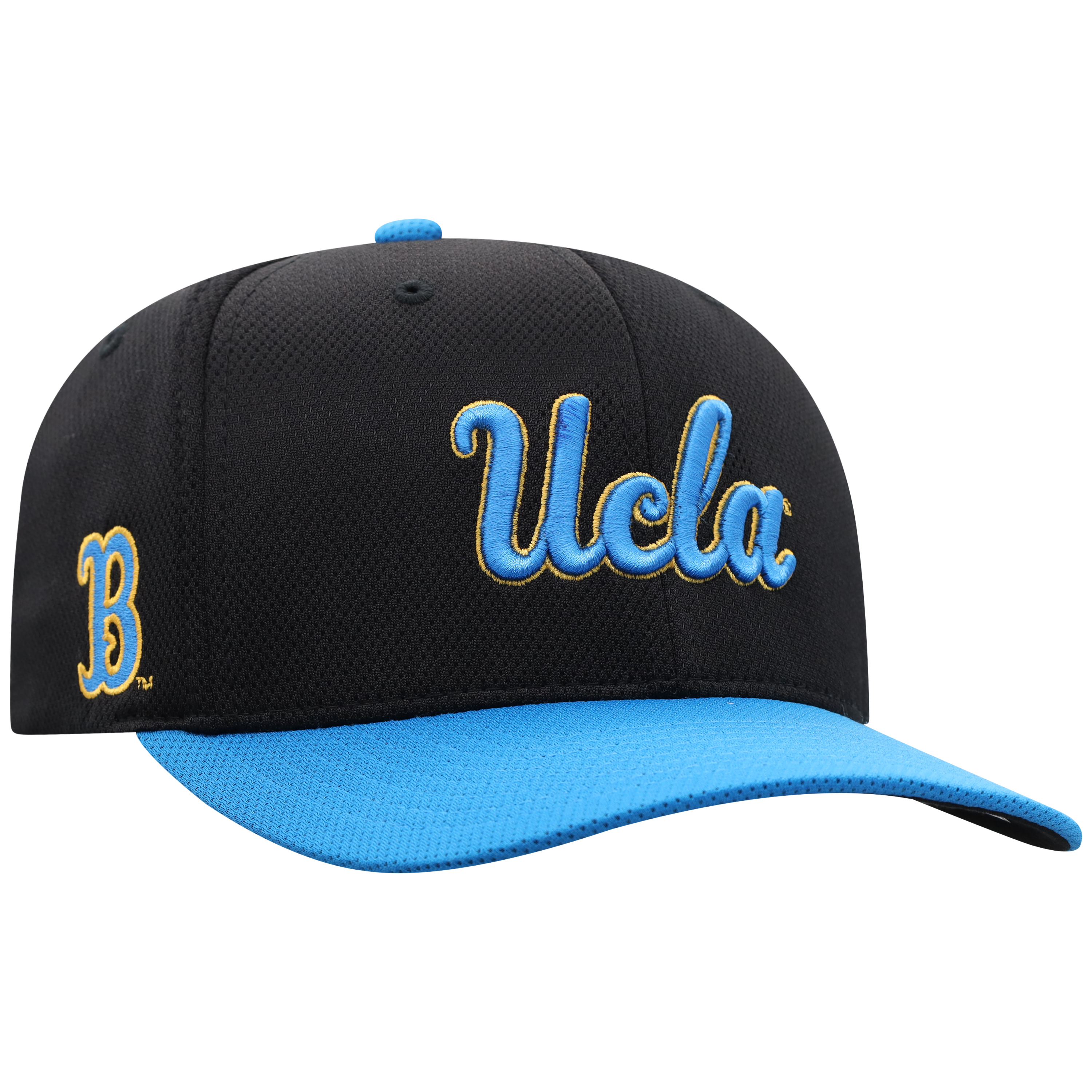 UCLA Bruins Black/Sapphire Top of the World Flex Fit Hat