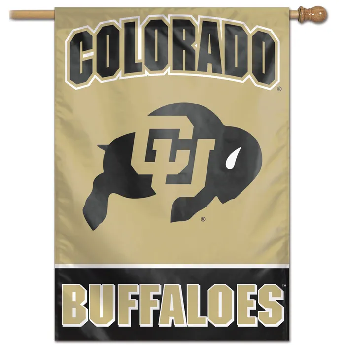 Colorado Buffaloes Gold Wordmark Vertical House Flag 28x40"