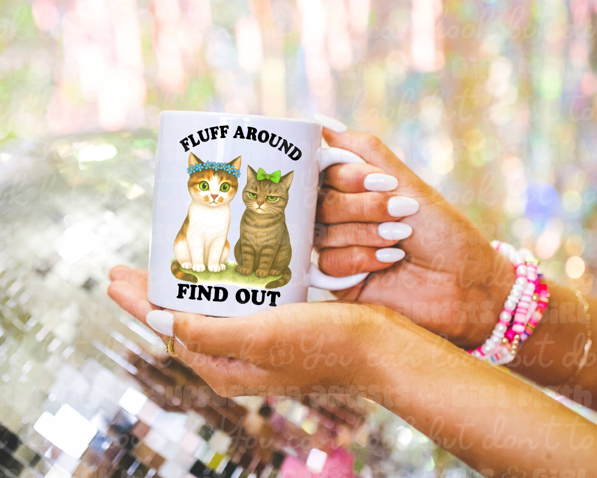 Ace the Pitmatian Co - Fluff Around and Find Out Cat Coffee Mug: 15 oz