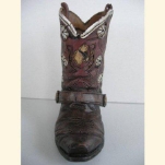 Brown Cowboy Boot Cup with Daisies