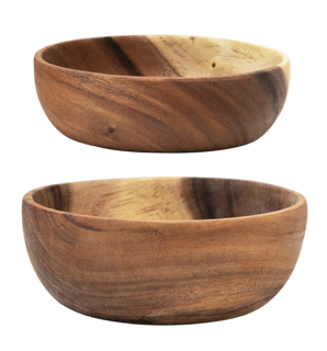 Acacia Wood Bowls, Set of 2