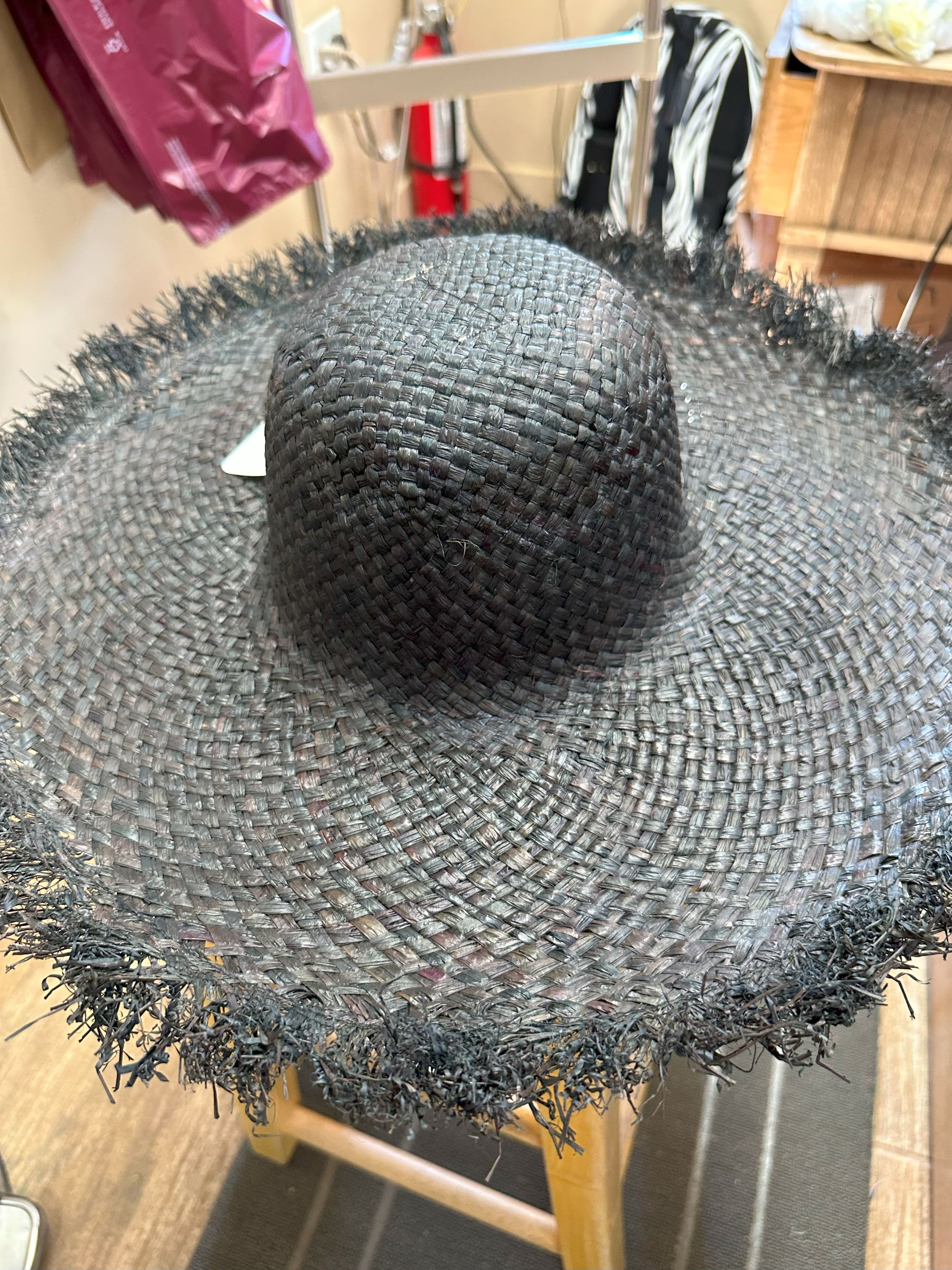 5" Brim Kat Straw Sun Hats with Raw Fringe Edge