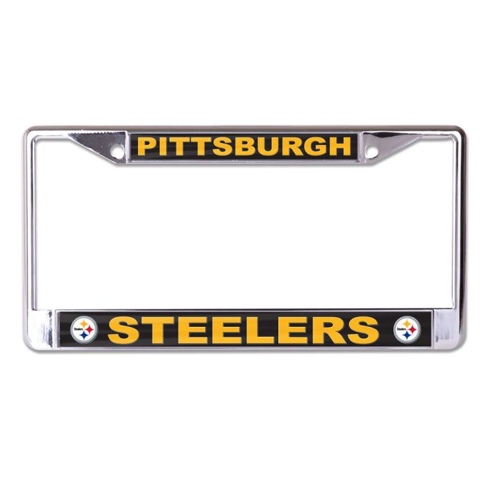 Pittsburgh Steelers Chrome License Plate Frame with Acrylic Inserts