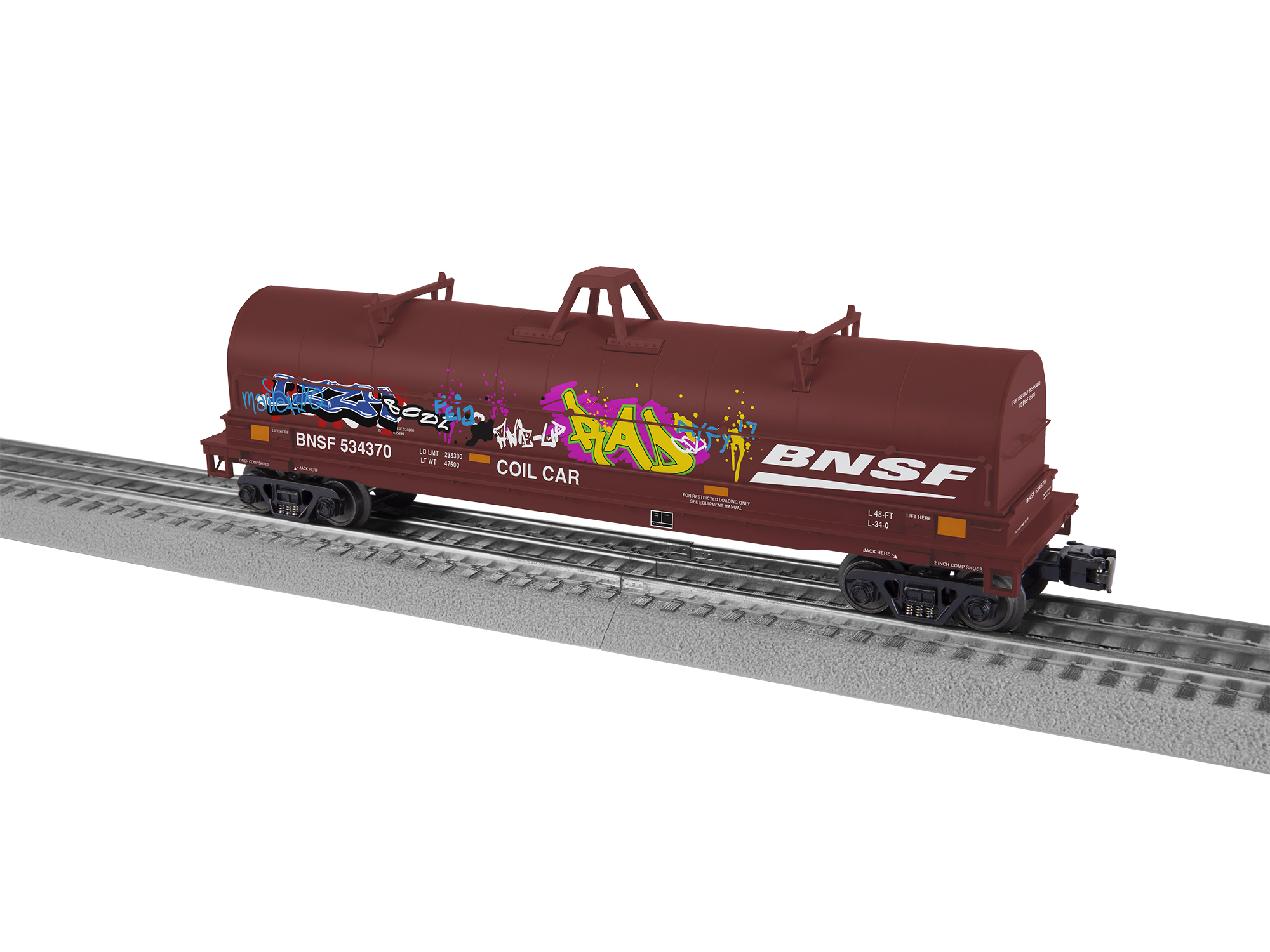 Lionel BNSF Coil Car O Scale #534370 W/ Graffiti  2226520