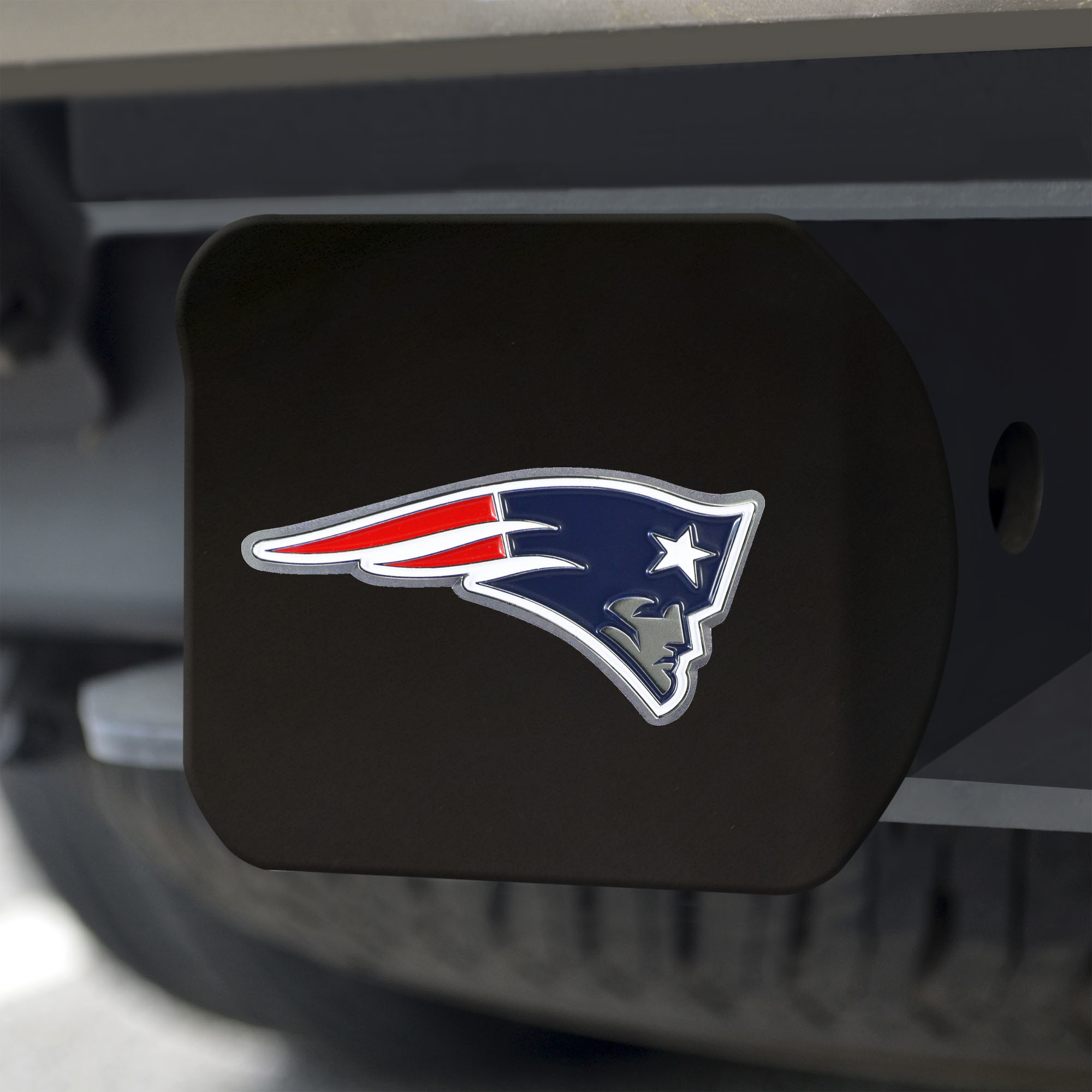 New England Patriots Black Chrome Hitch Cover