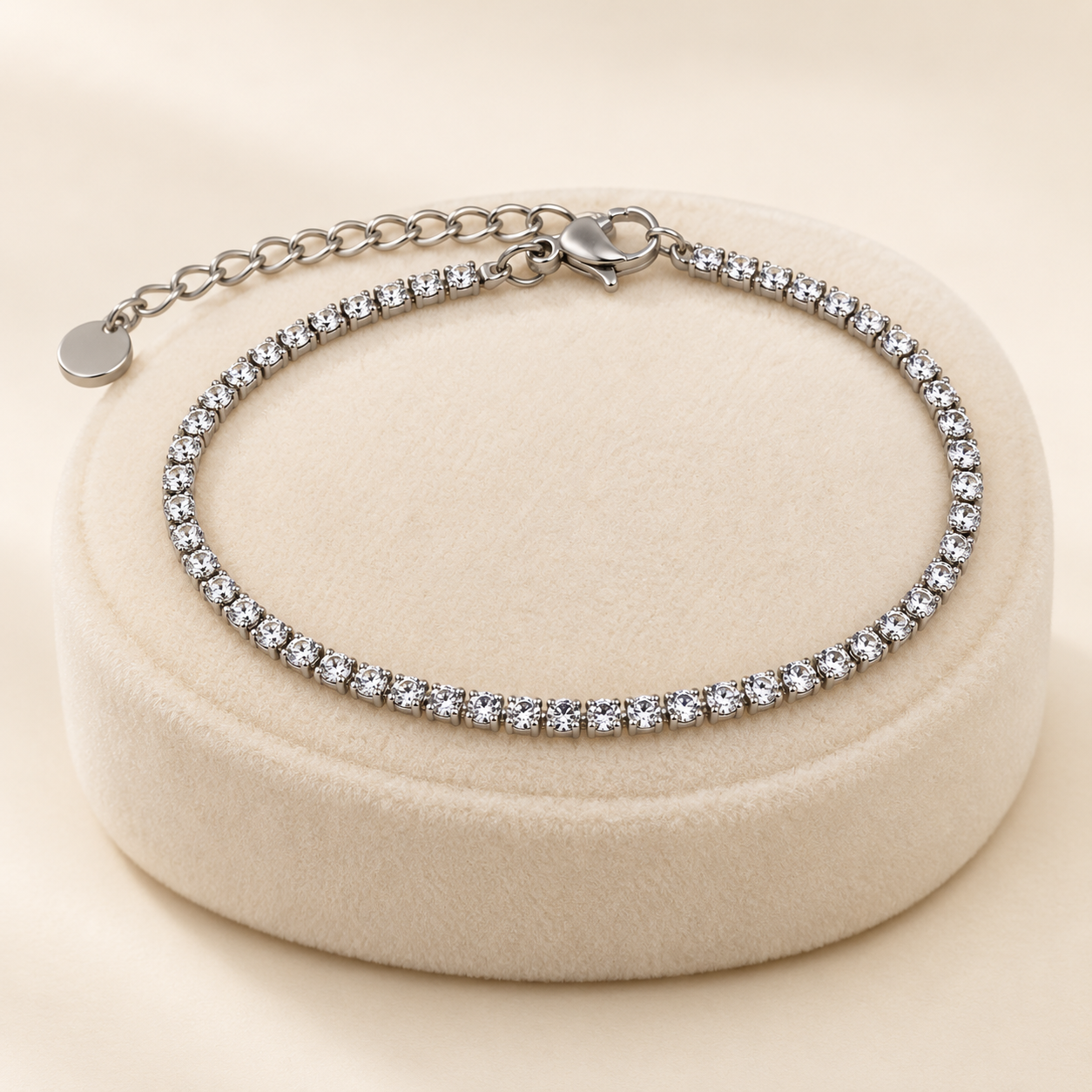304 Stainless Steel Clear Cubic Zirconia Tennis Bracelet