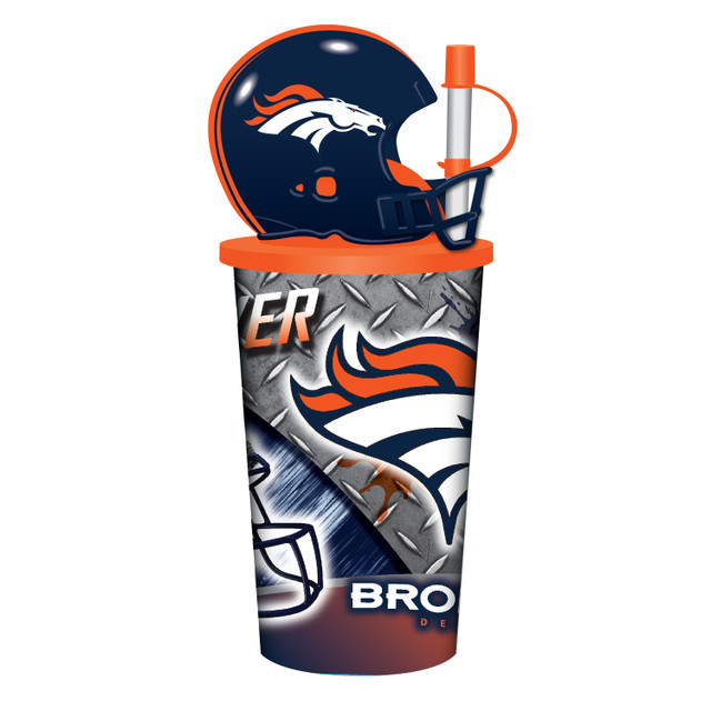 Denver Broncos Helmet Cup with Straw 32oz