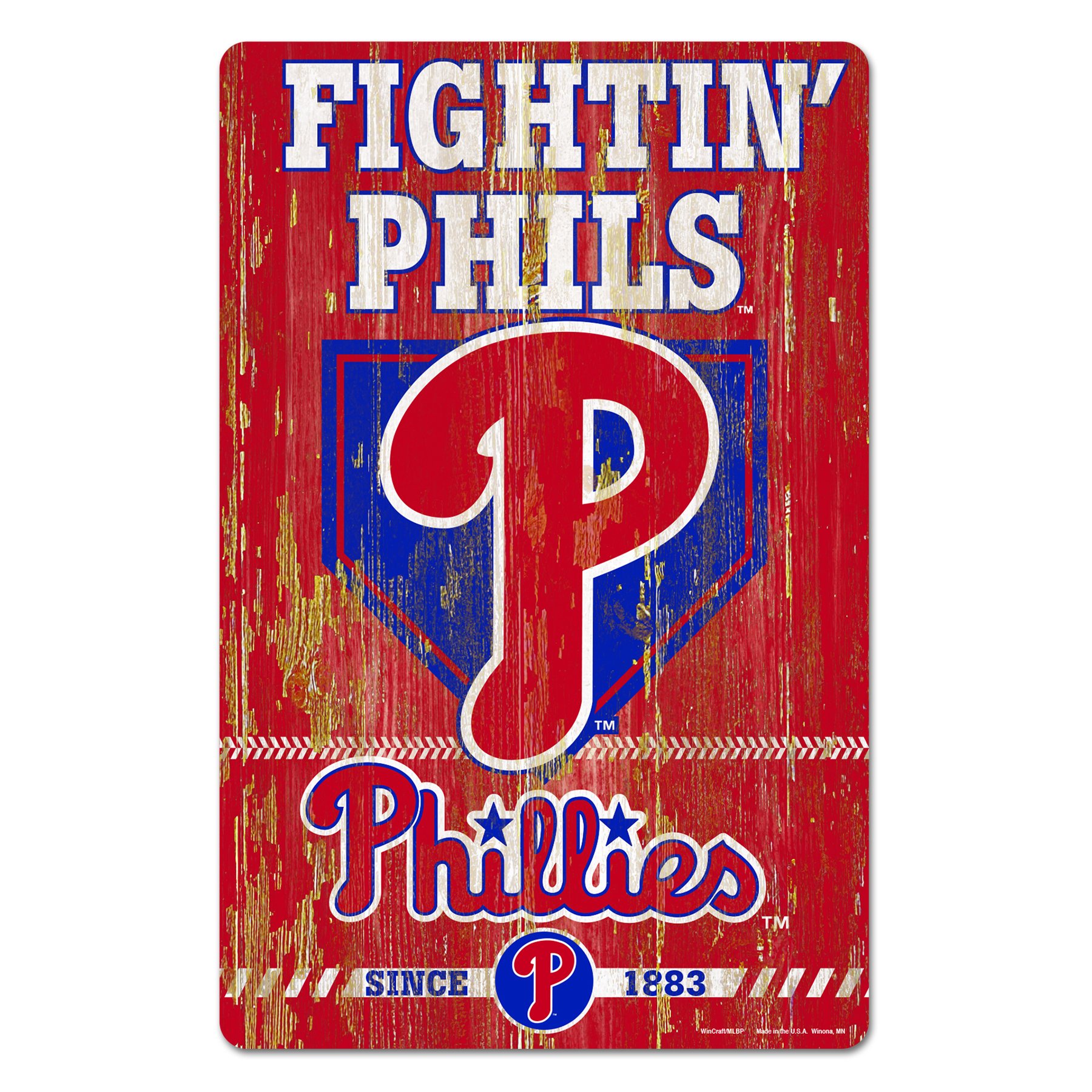Philadelphia Phillies Wood Slogan Sign 11x17"