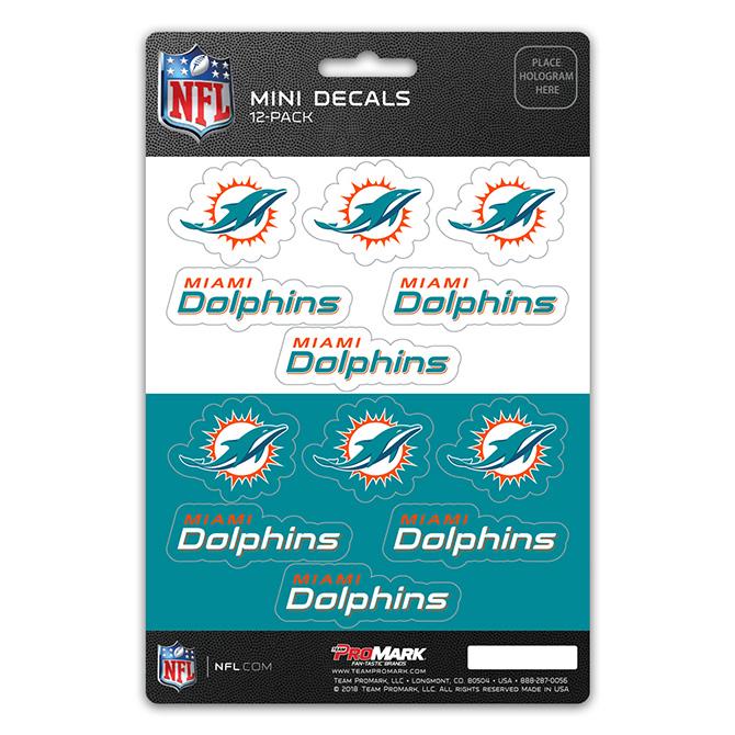 Miami Dolphins Mini Decals 12pk Set