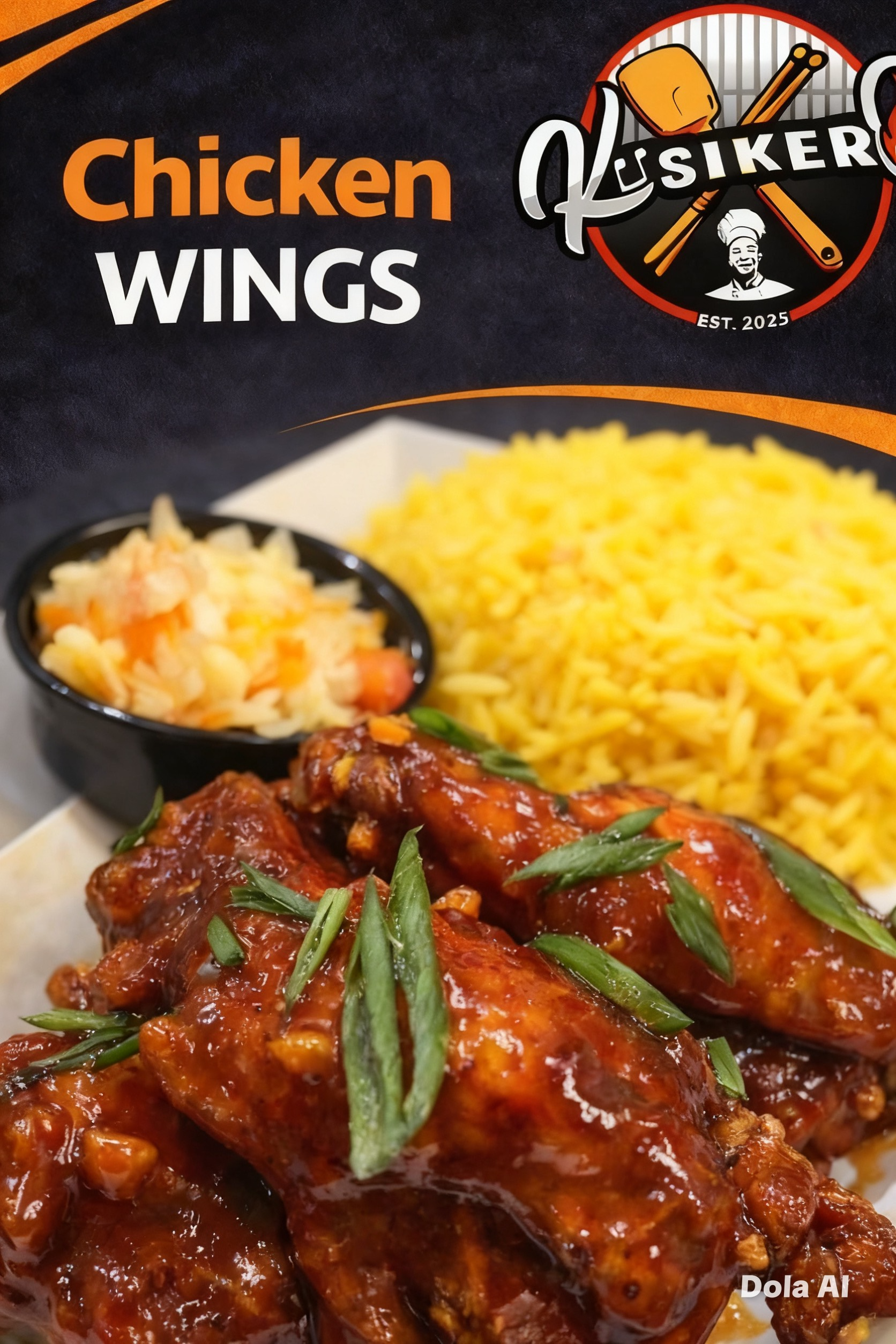 *CHICKEN WINGS WITH FRIES