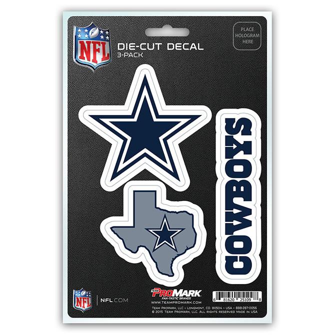 Dallas Cowboys Die Cut Team Decals 3pk