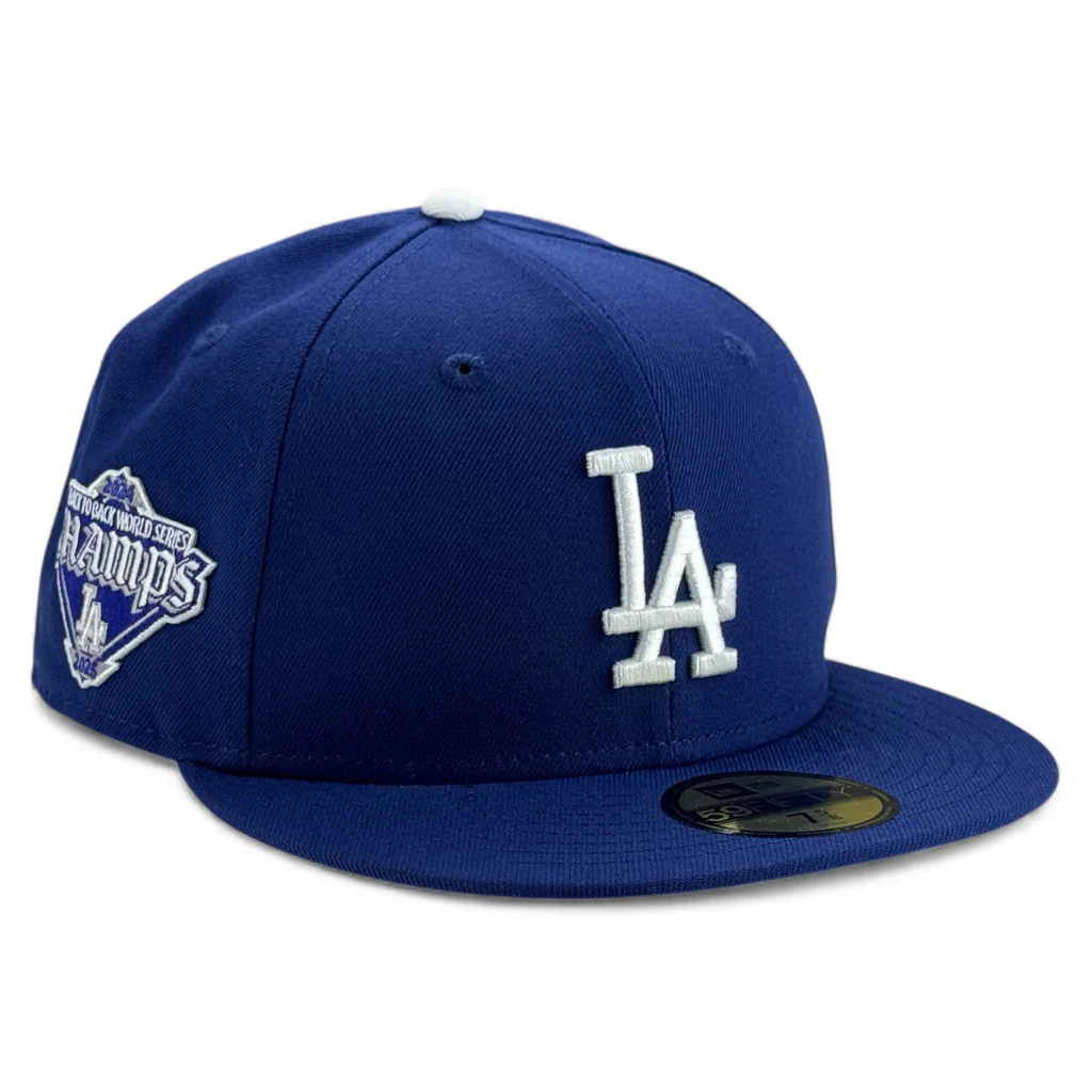 Los Angeles Dodgers 2024-25 Back to Back World Series Champions Blue New Era 59FIFTY Fitted Hat