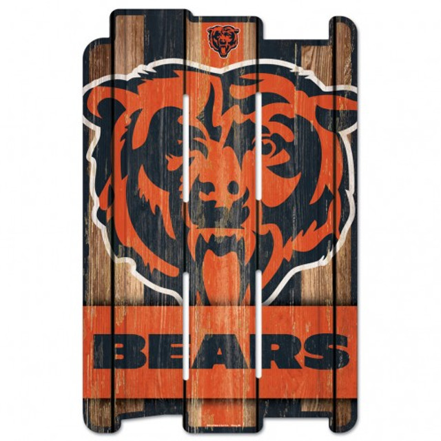 Chicago Bears Wood Fence Plank Sign 11x17"
