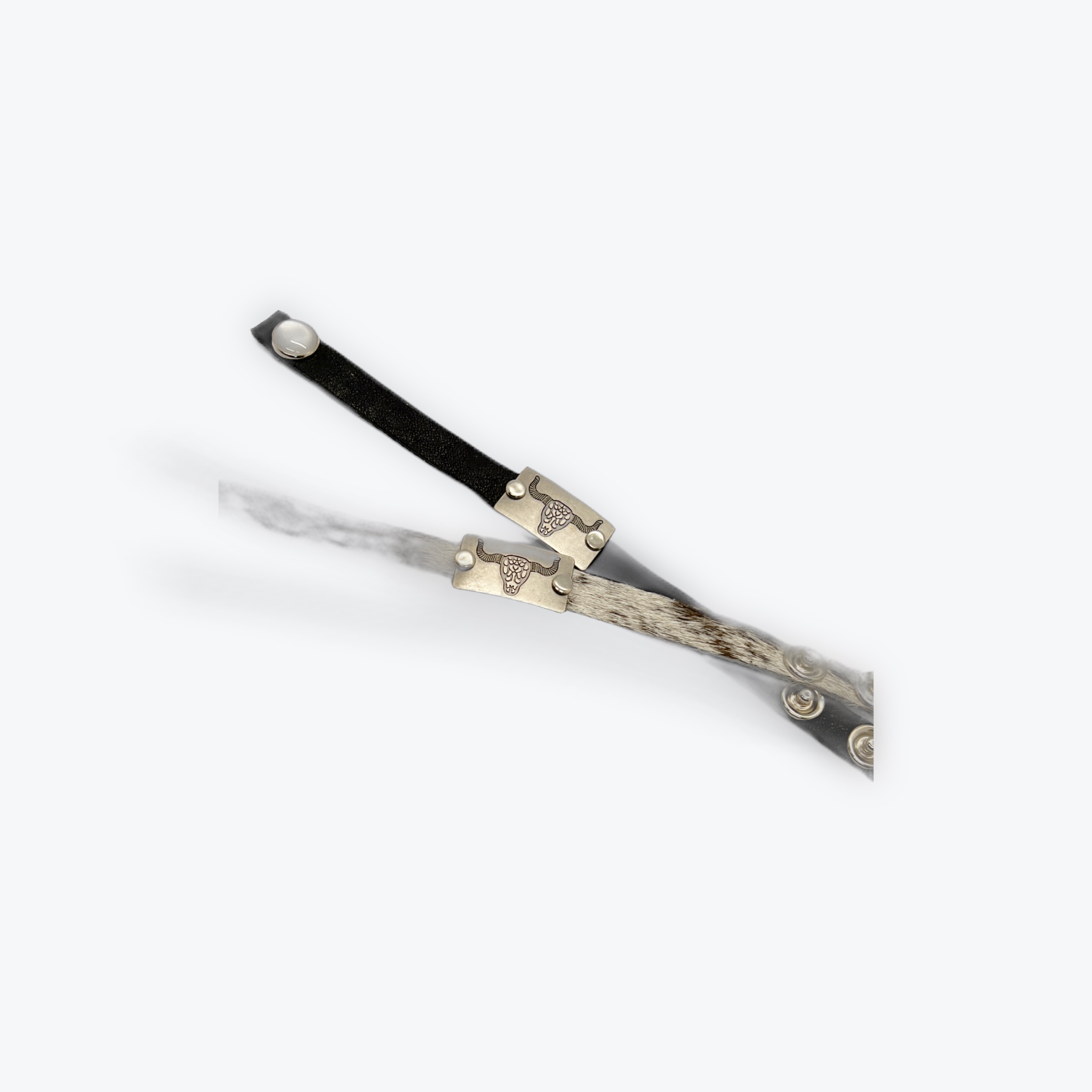 .5" Leather Bracelet Cow Skull