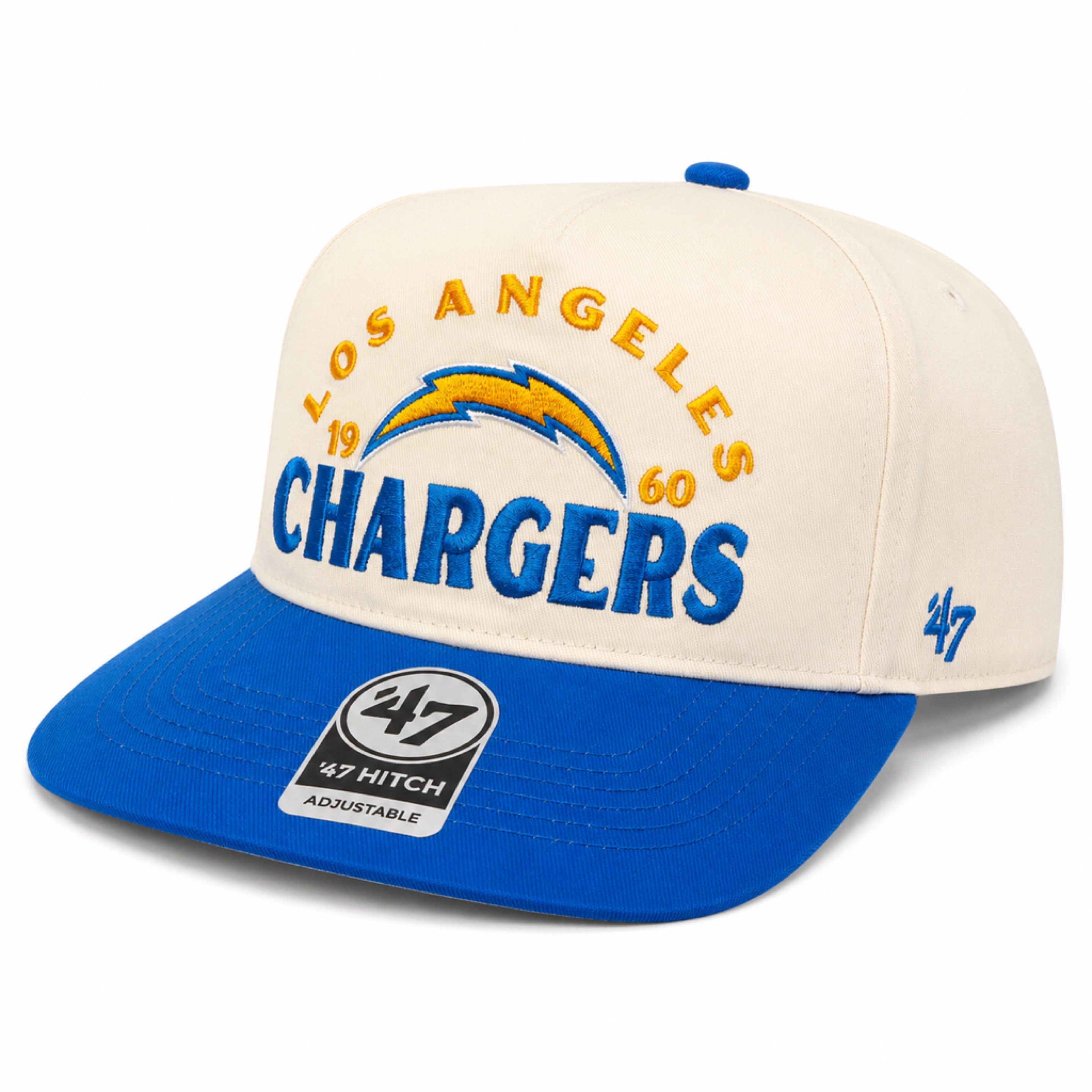 Los Angeles Chargers Natural '47 Brand Arcitext Hitch Snapback Hat