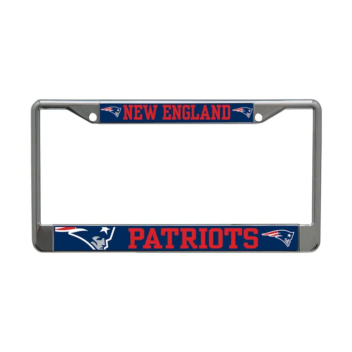 New England Patriots Mega Laser Chrome License Plate Frame