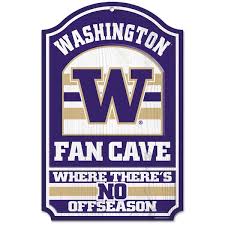 Washington Huskies Wood Fan Cave Sign