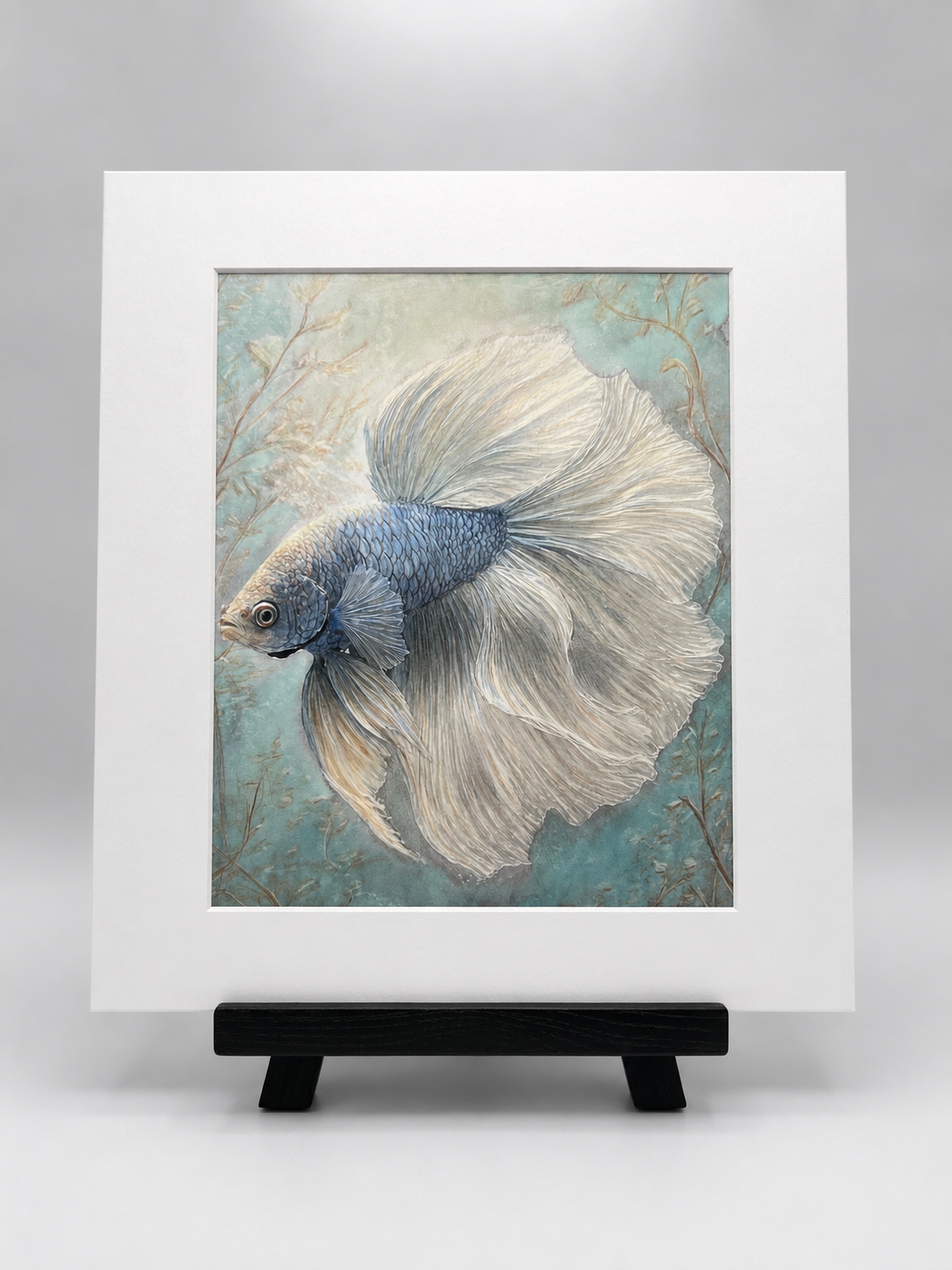 Tina Camacho - Betta, Blue - Original Hand Colored Artwork