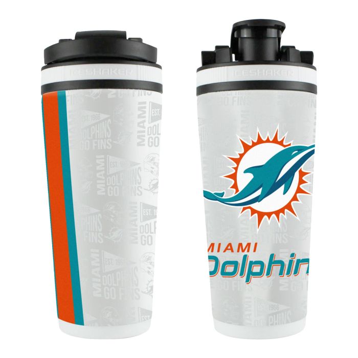 Miami Dolphins 4D Stainless Steel Ice Shaker 26oz