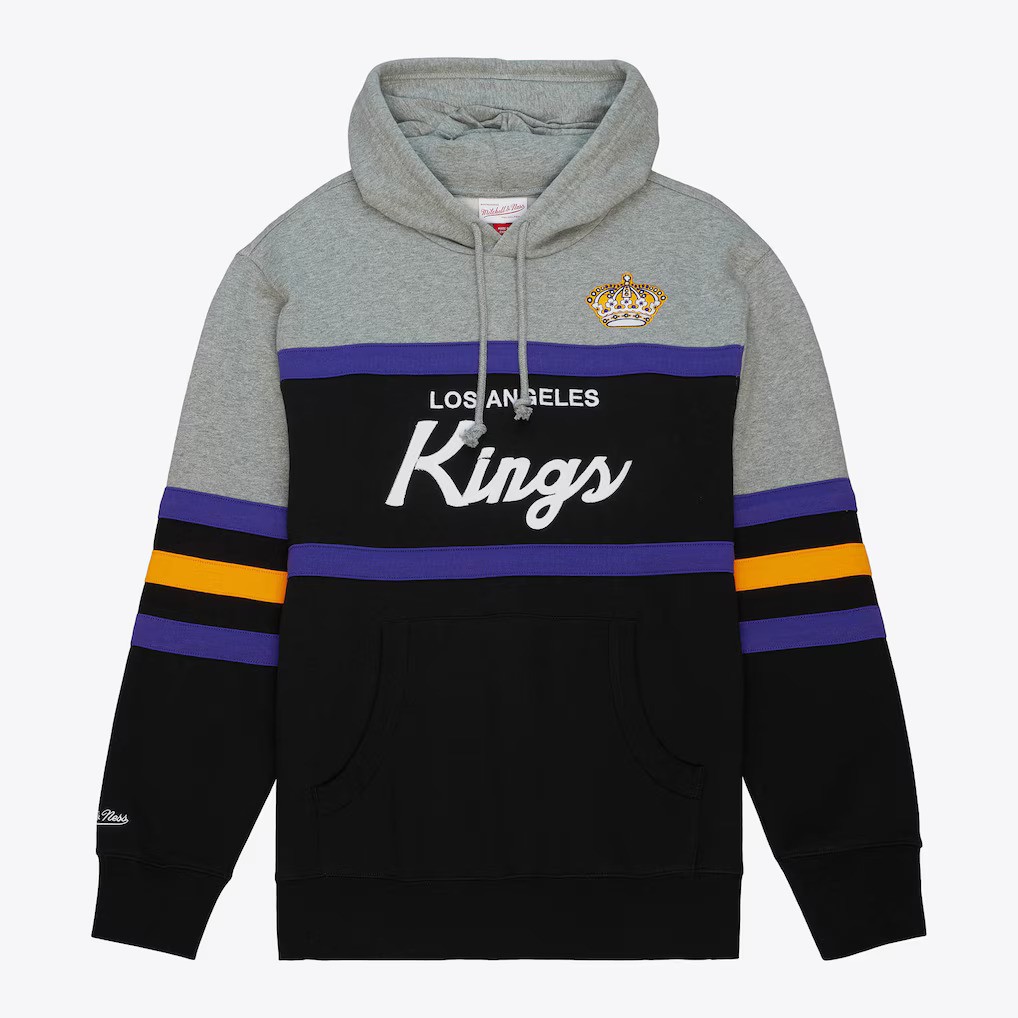 Los Angeles Kings Retro Black Script Mitchell and Ness Hooded Sweatshirt