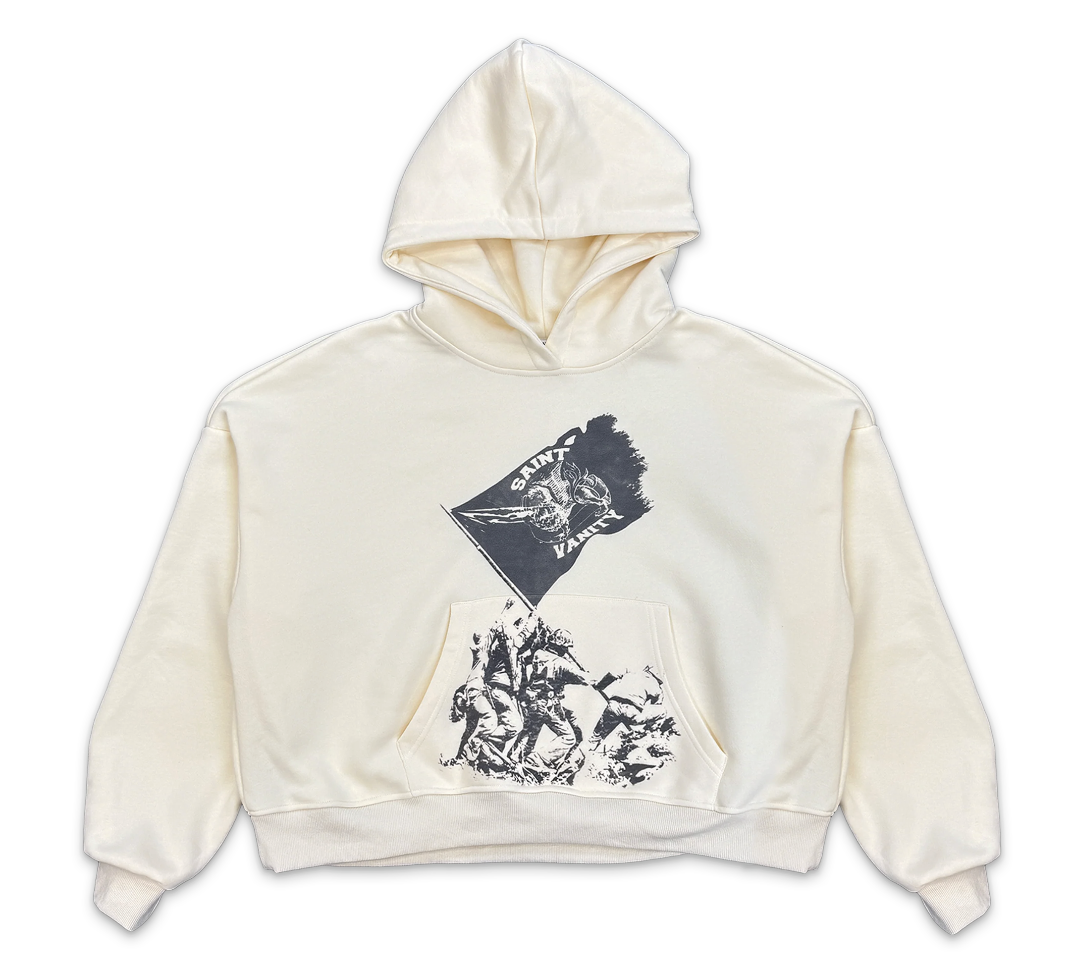 SAINT VANITY Flag Hoodie "Ivory”