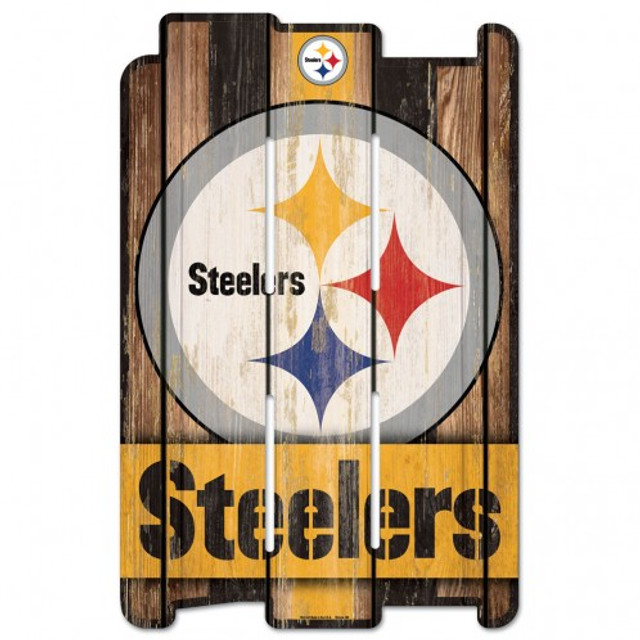 Pittsburgh Steelers Wood Fence Plank Sign 11x17"