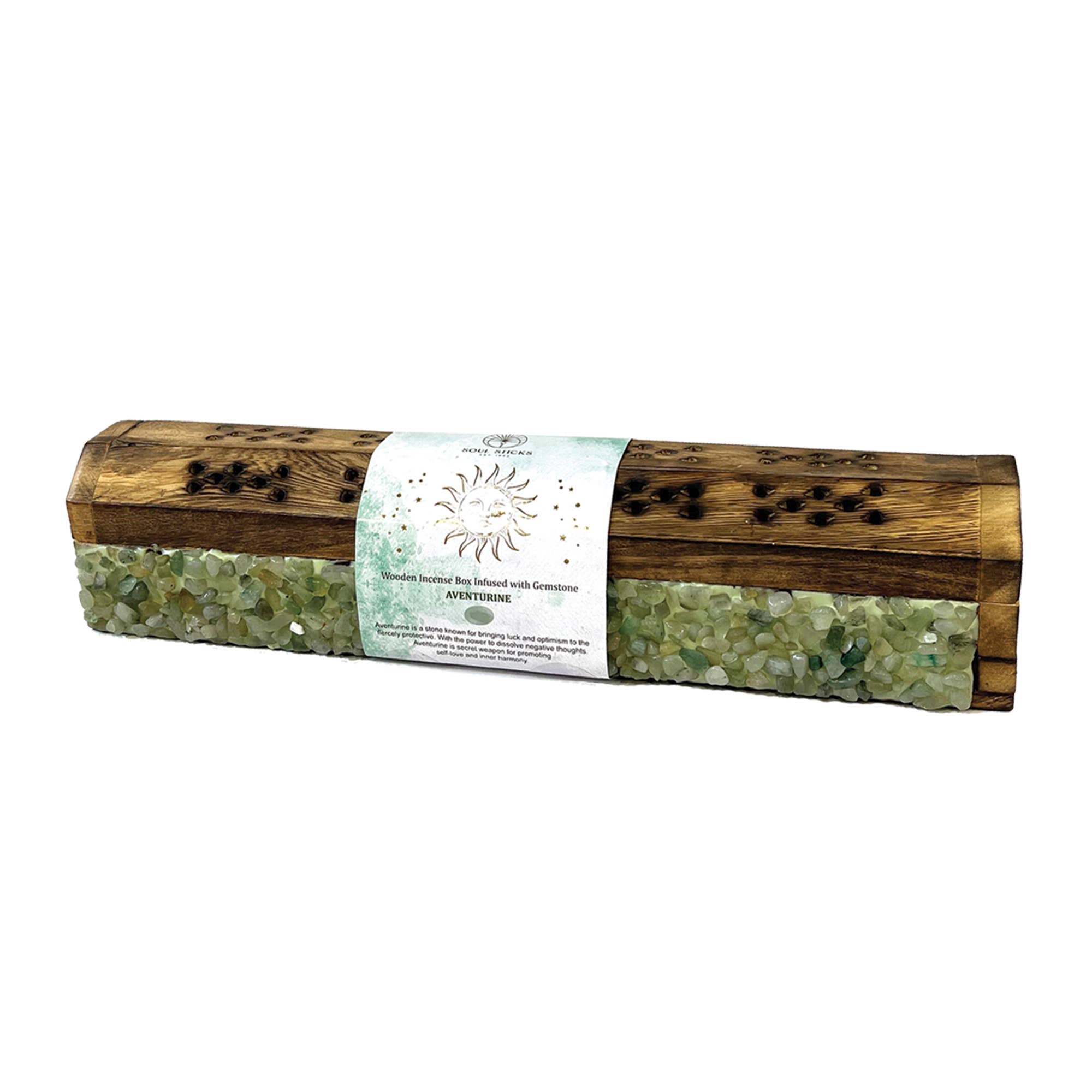 Soul Sticks - Aventurine Elements Crystal Wooden Coffin Box