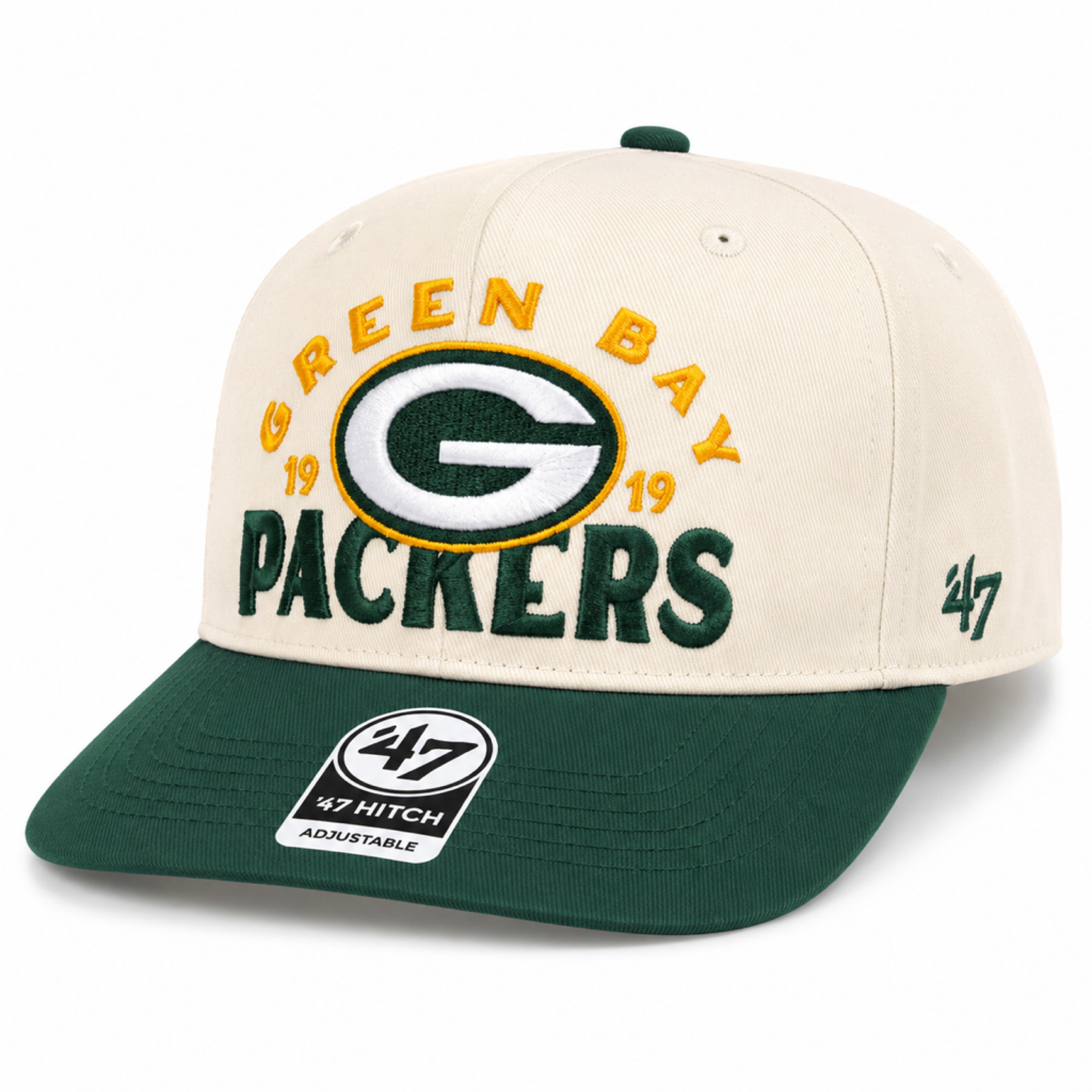 Green Bay Packers Natural '47Brand Arcitext Hitch Snapback Hat
