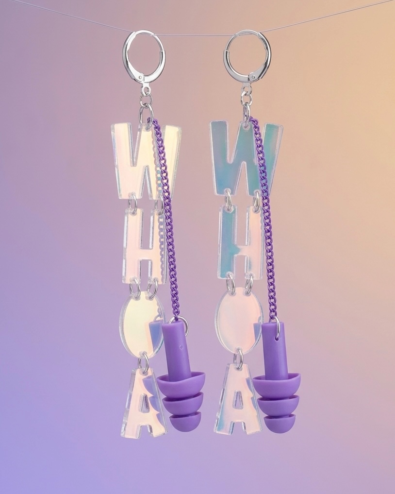 Earplug Earrings Iridescent Wook Plugs WHOA Collab
