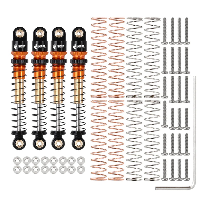 43mm Aluminium Threaded Double Barrel Shocks for SCX24 Gold