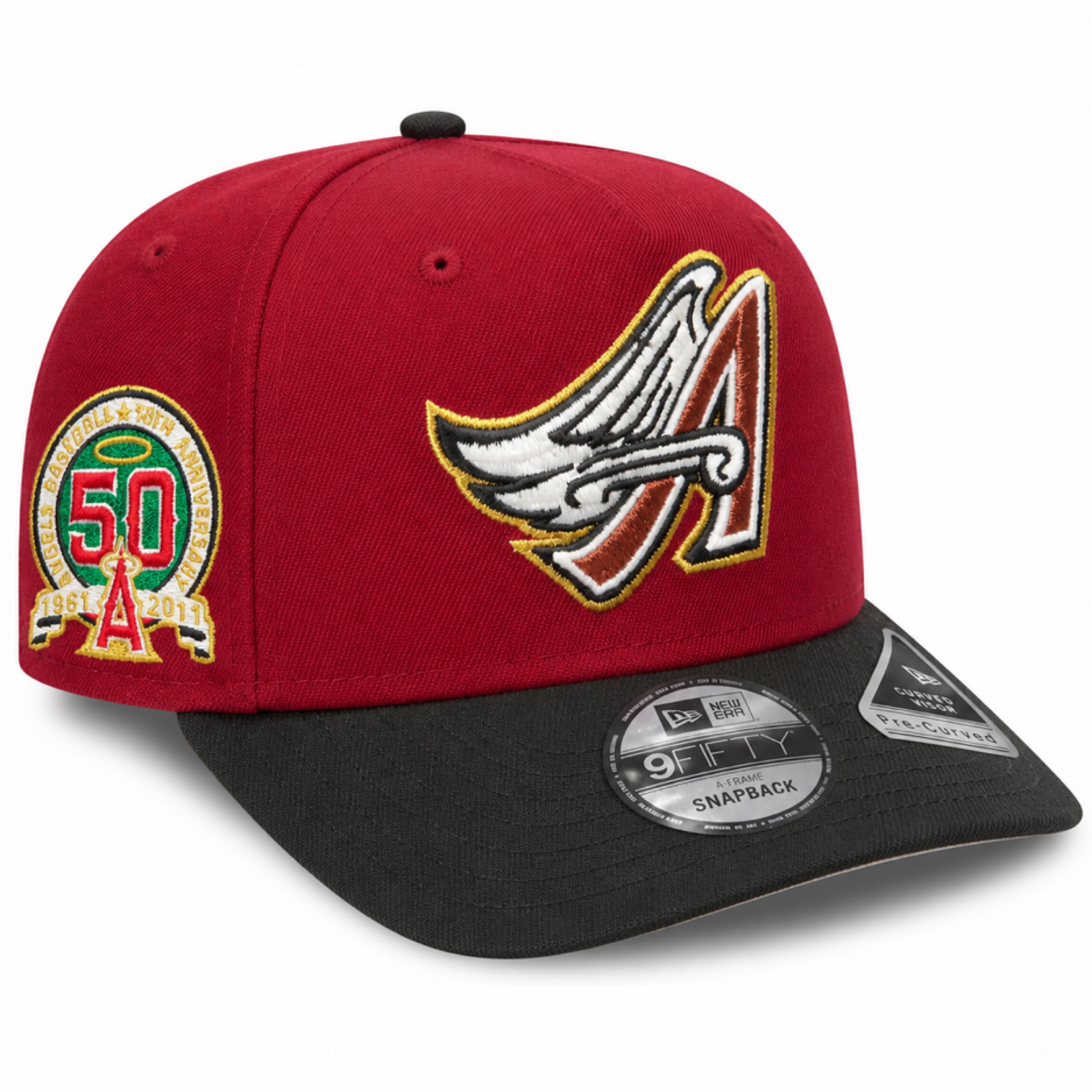 Anaheim Angels 1997 New Era 9FORTY 50th Anniversary Burgundy/Black Snapback Hat
