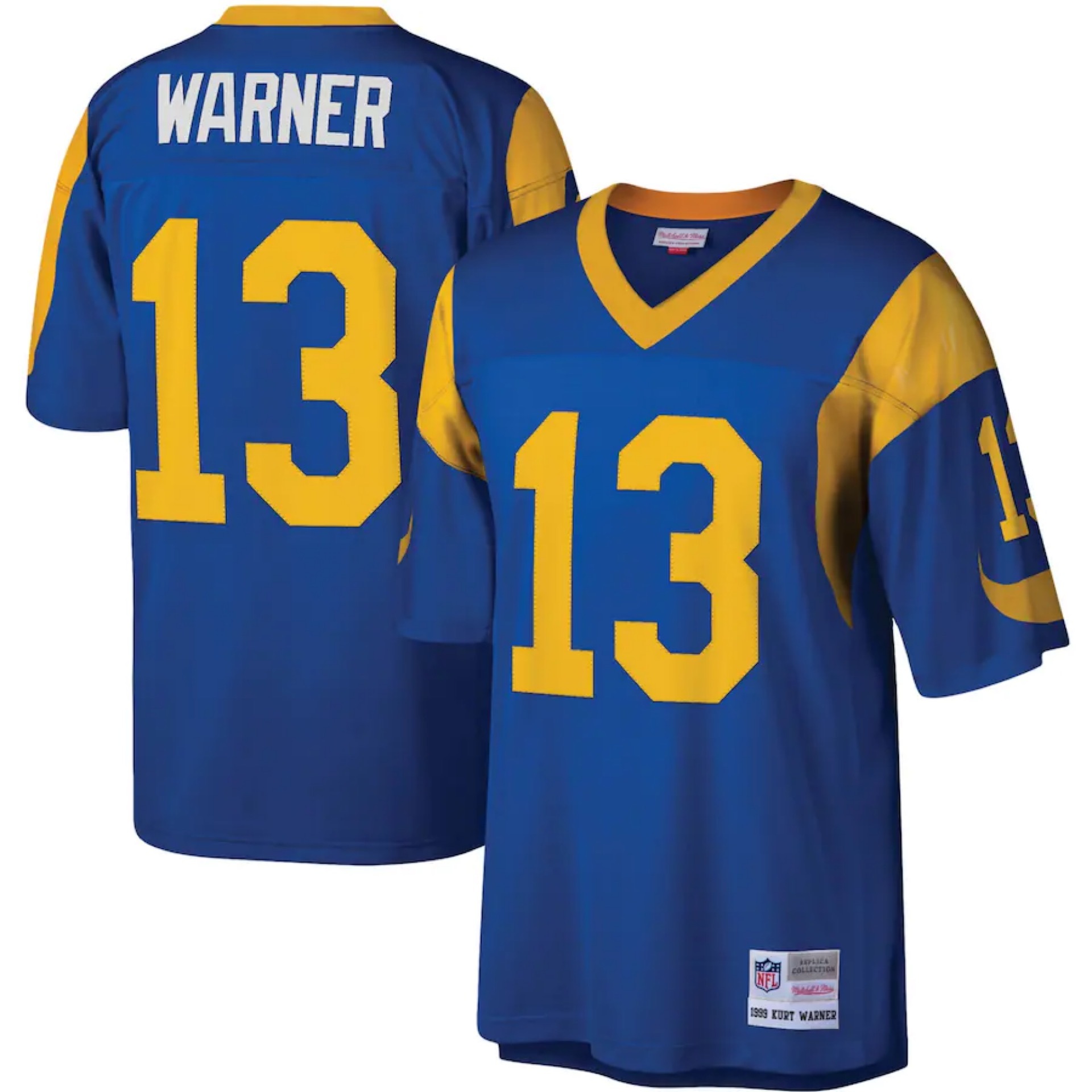Los Angeles Rams 1999 Kurt Warner #13 Blue Mitchell and Ness Jersey