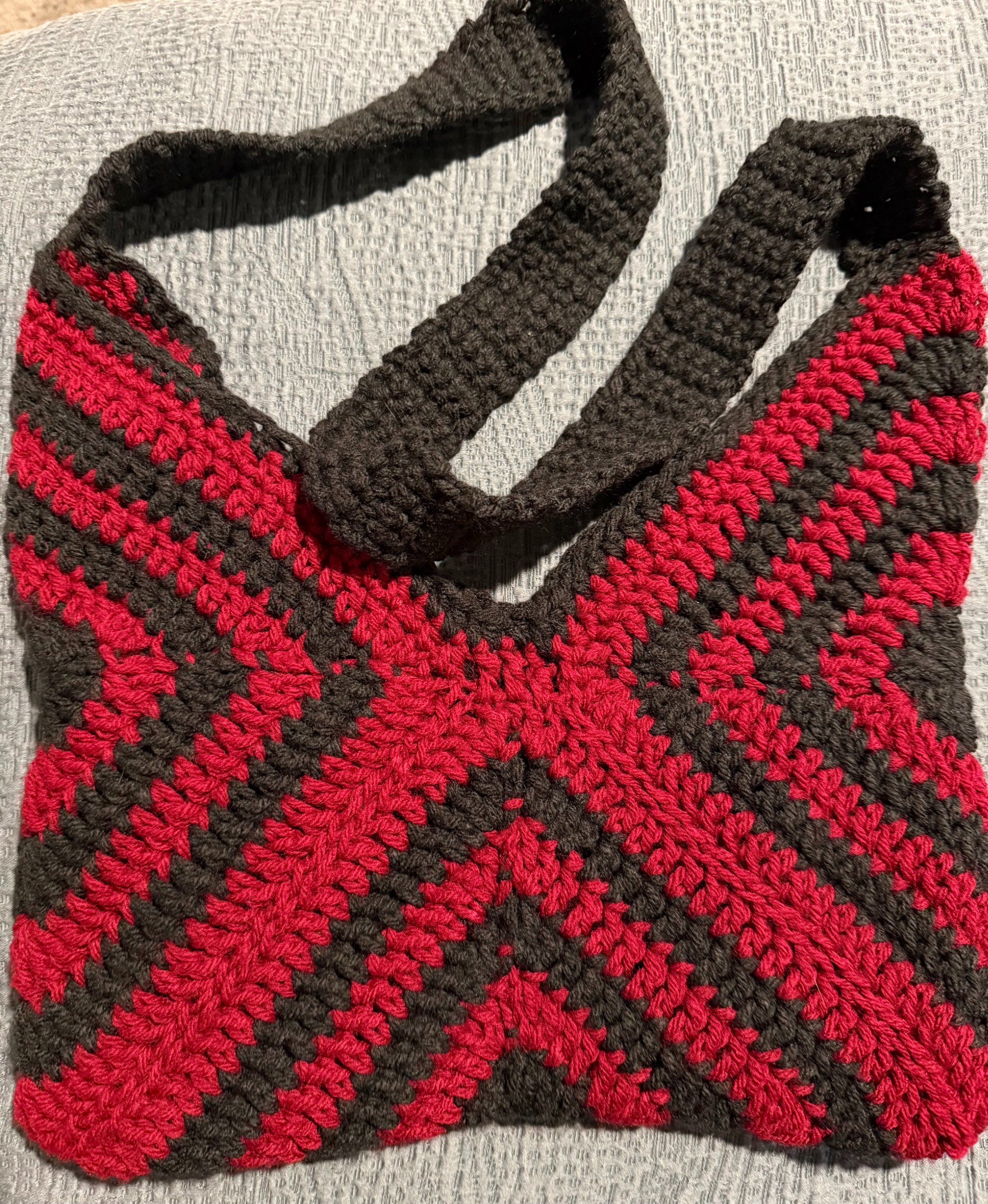 Red & Black Striped Bag