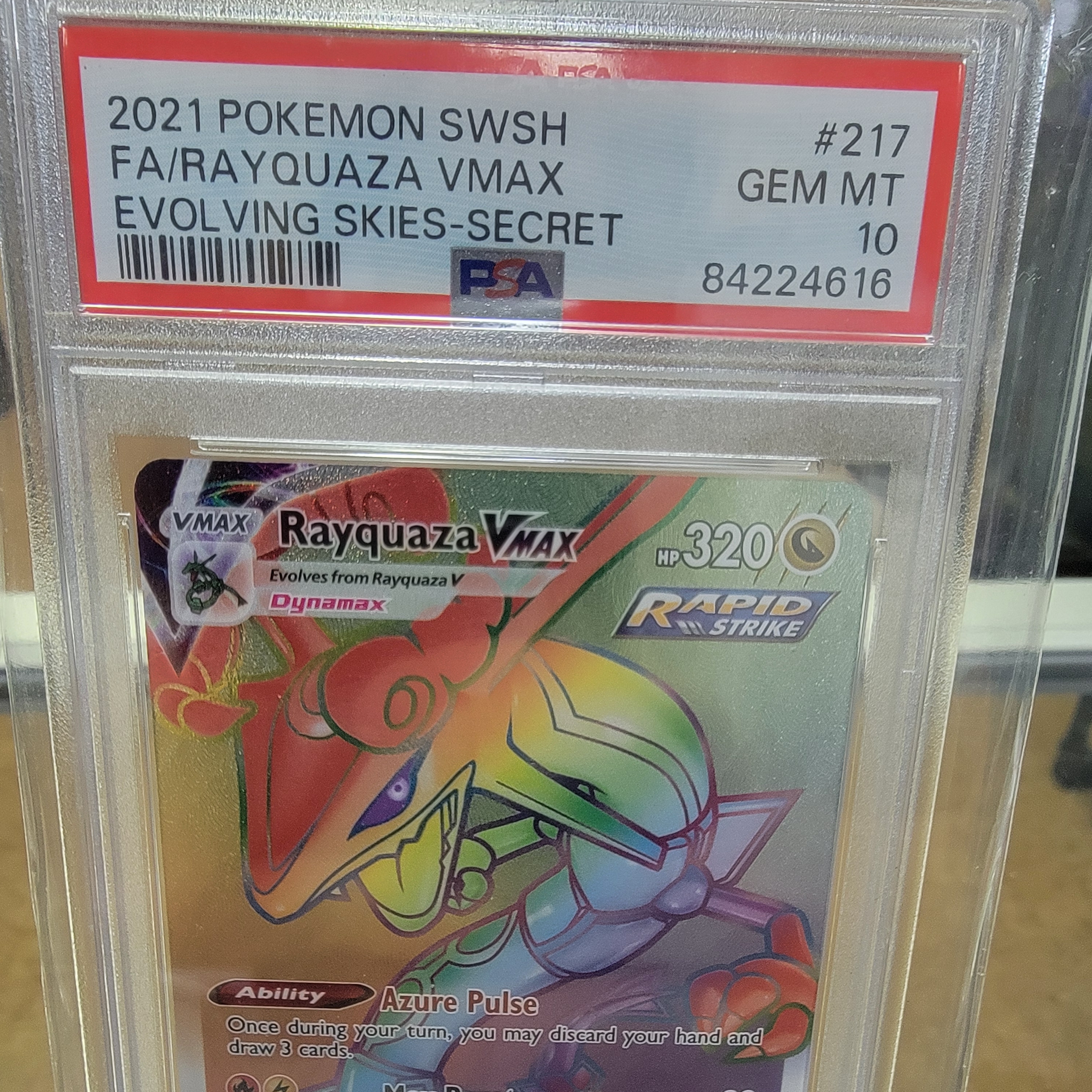 Psa 10 Rayaquaza Rainbow Vmax Graded Card